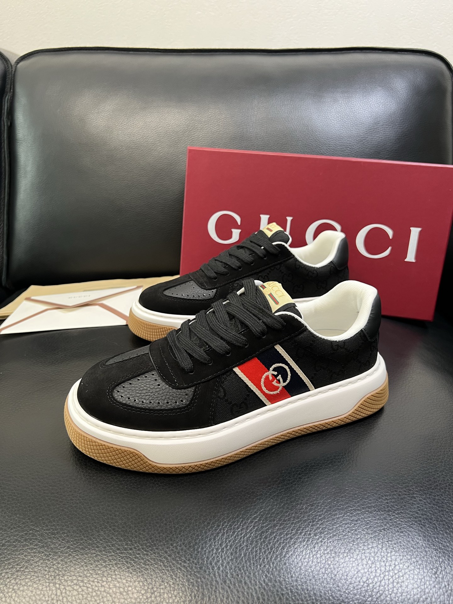 Gucci 高品质 顶级工艺品 古奇 专柜新款原厂配置，意大利进口牛皮搭配印花布面料，进口牛皮内里垫，透