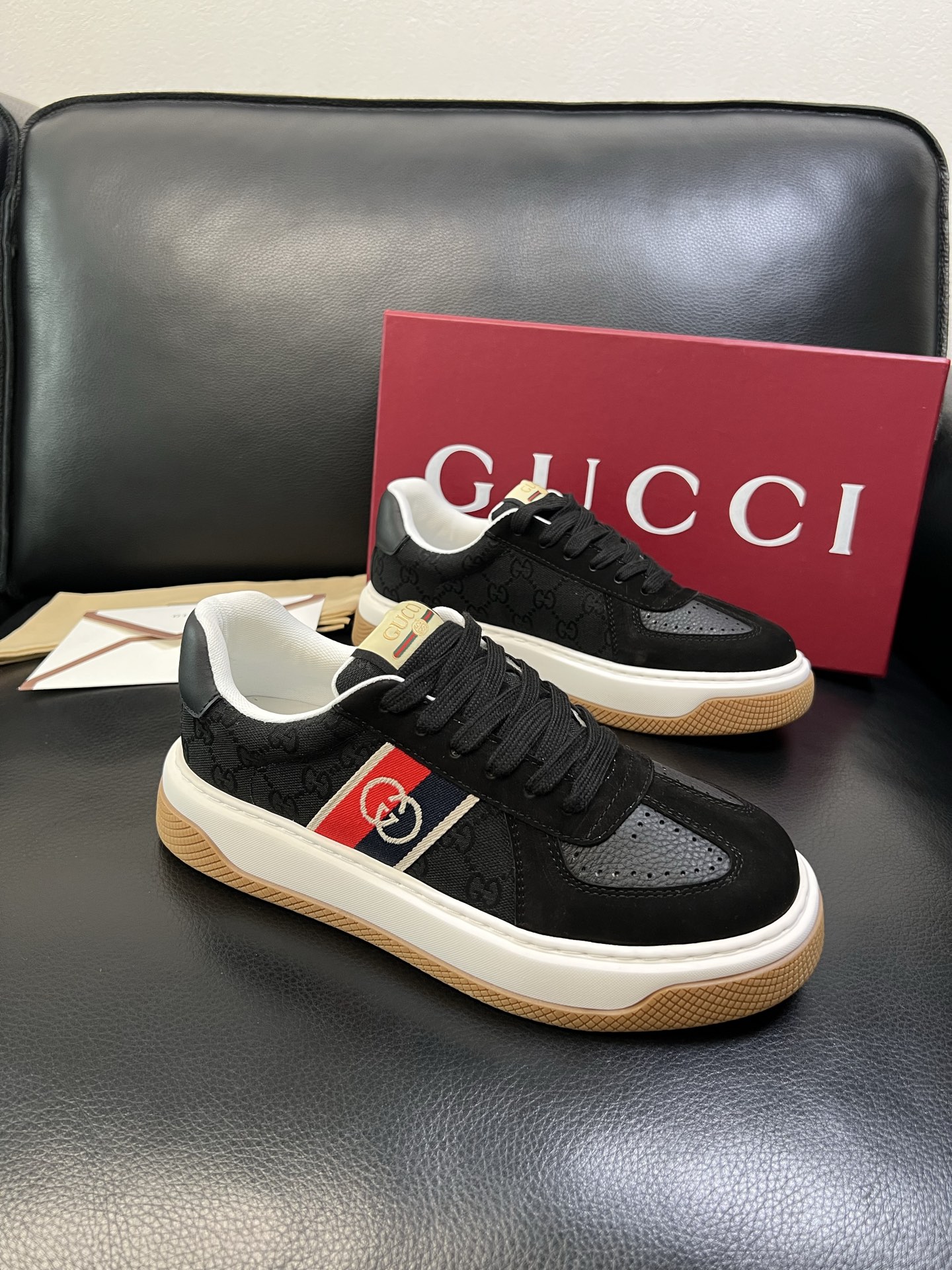 Gucci 高品质 顶级工艺品 古奇 专柜新款原厂配置，意大利进口牛皮搭配印花布面料，进口牛皮内里垫，透