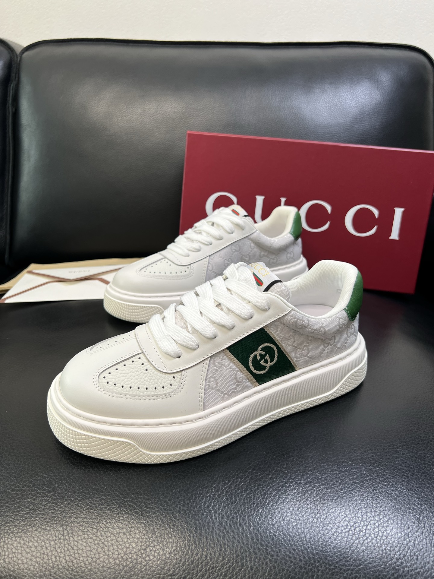 Gucci 高品质 顶级工艺品 古奇 专柜新款原厂配置，意大利进口牛皮搭配印花布面料，进口牛皮内里垫，透