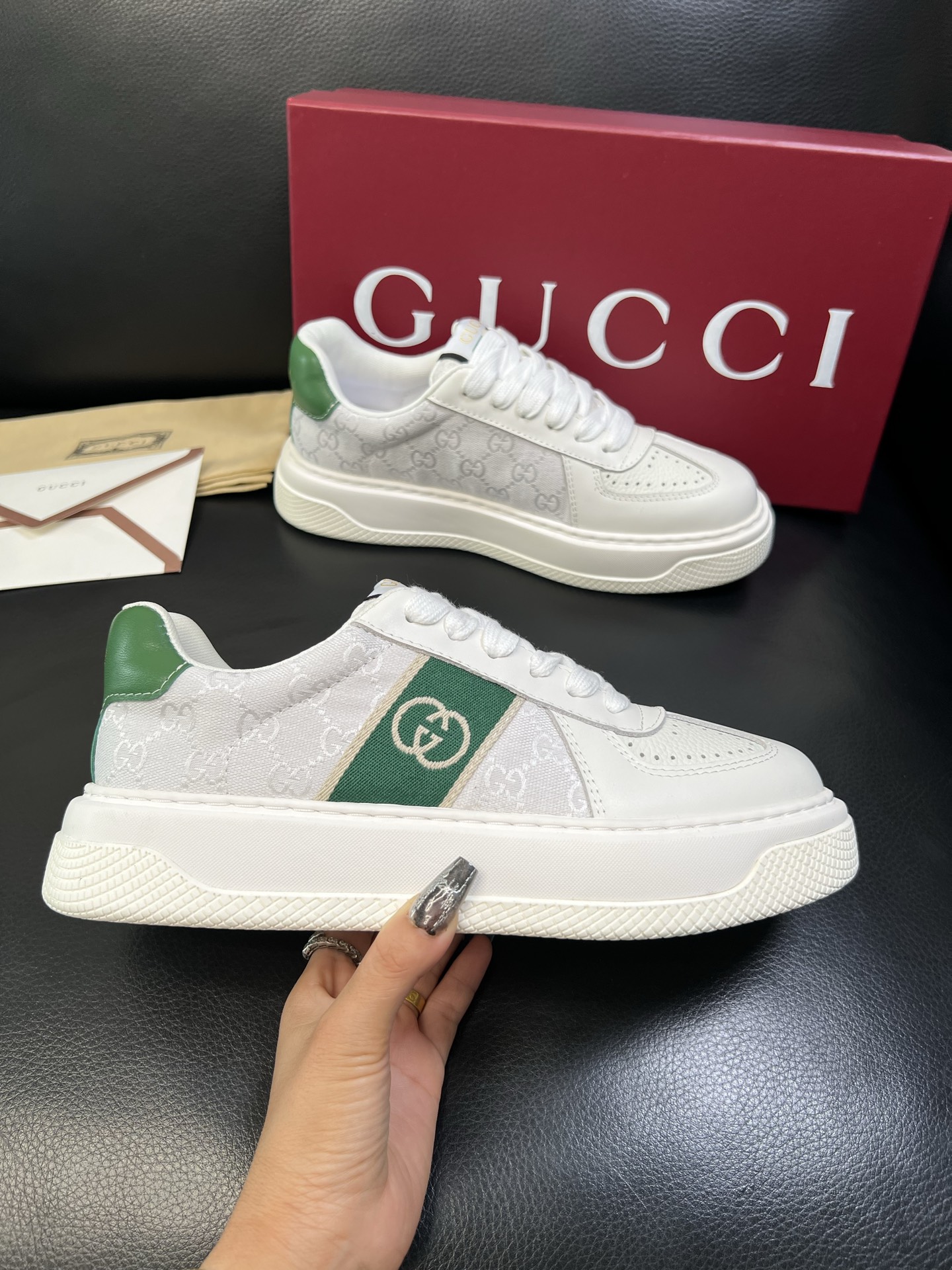 Gucci 高品质 顶级工艺品 古奇 专柜新款原厂配置，意大利进口牛皮搭配印花布面料，进口牛皮内里垫，透