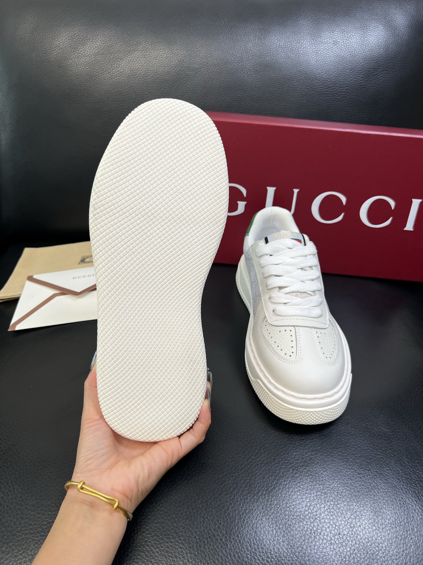 Gucci 高品质 顶级工艺品 古奇 专柜新款原厂配置，意大利进口牛皮搭配印花布面料，进口牛皮内里垫，透