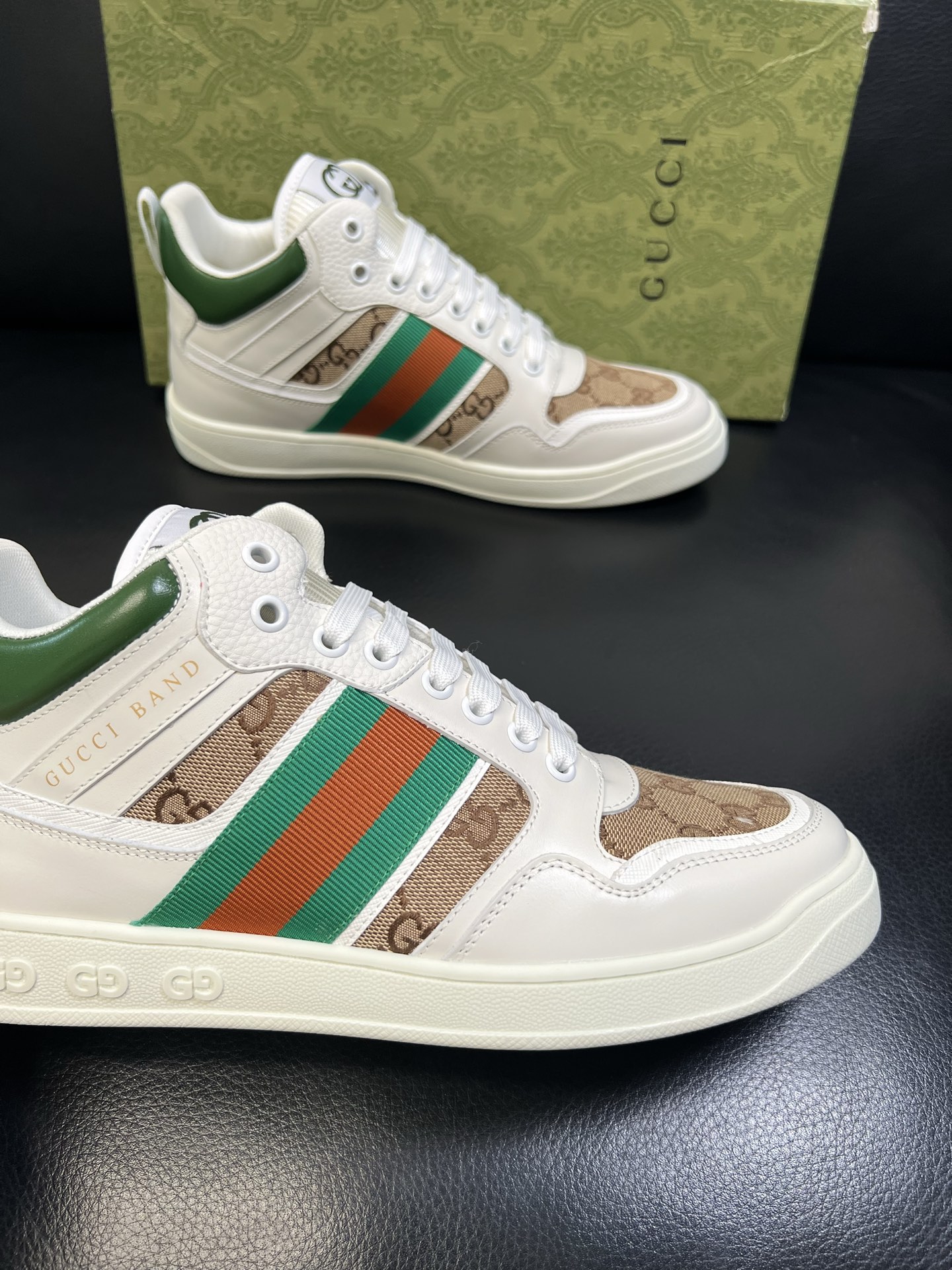 Gucci 高品质 顶级工艺品 古奇 专柜新款原厂配置，意大利进口牛皮搭配印花面料，进口牛皮内里垫，透气