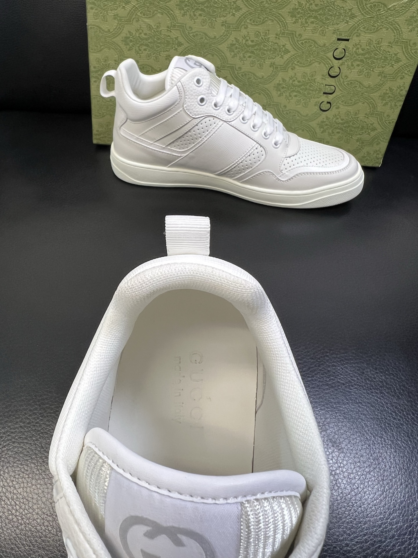 Gucci 高品质 顶级工艺品 古奇 专柜新款原厂配置，意大利进口牛皮搭配印花面料，进口牛皮内里垫，透气