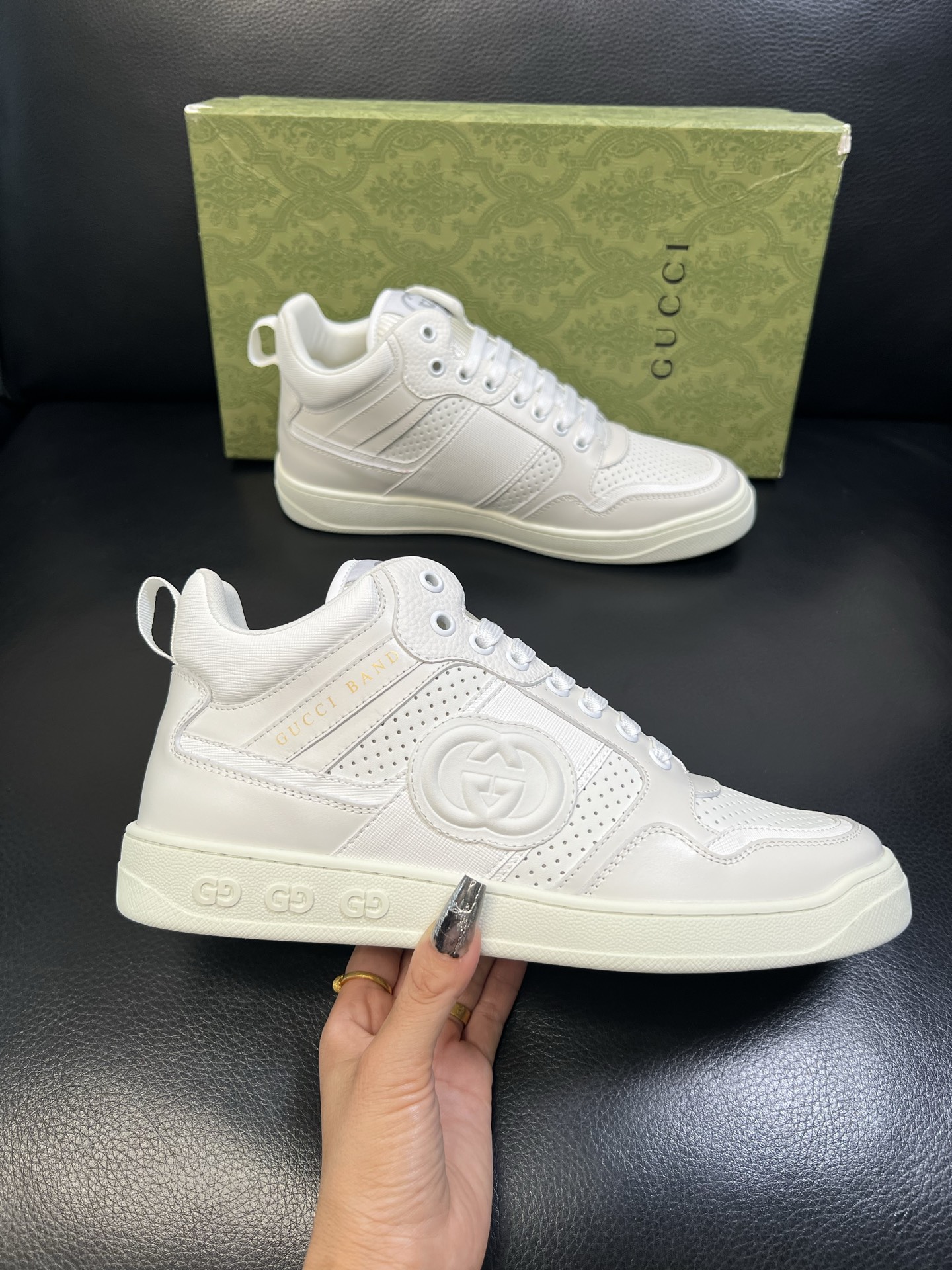 Gucci 高品质 顶级工艺品 古奇 专柜新款原厂配置，意大利进口牛皮搭配印花面料，进口牛皮内里垫，透气