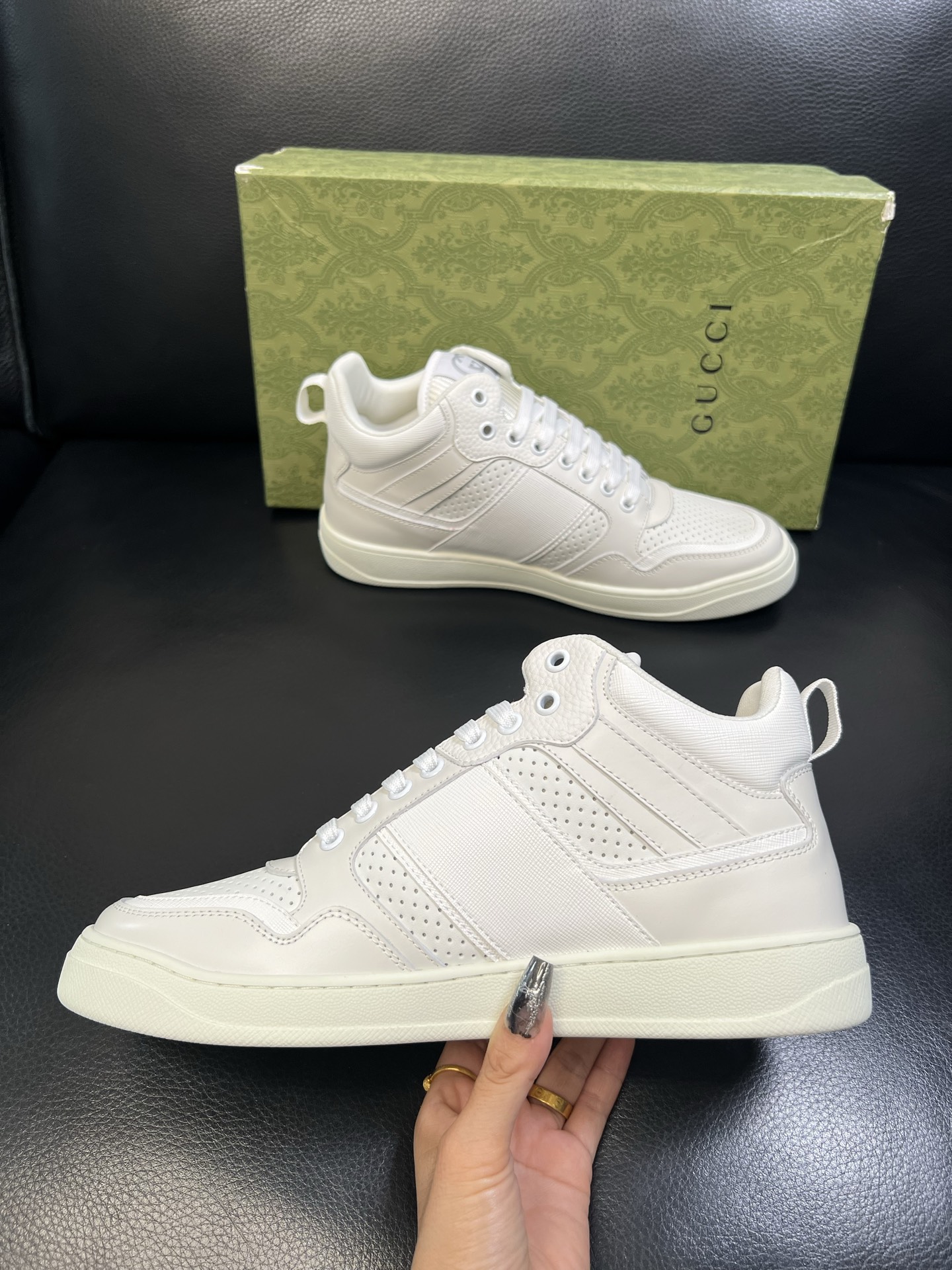 Gucci 高品质 顶级工艺品 古奇 专柜新款原厂配置，意大利进口牛皮搭配印花面料，进口牛皮内里垫，透气