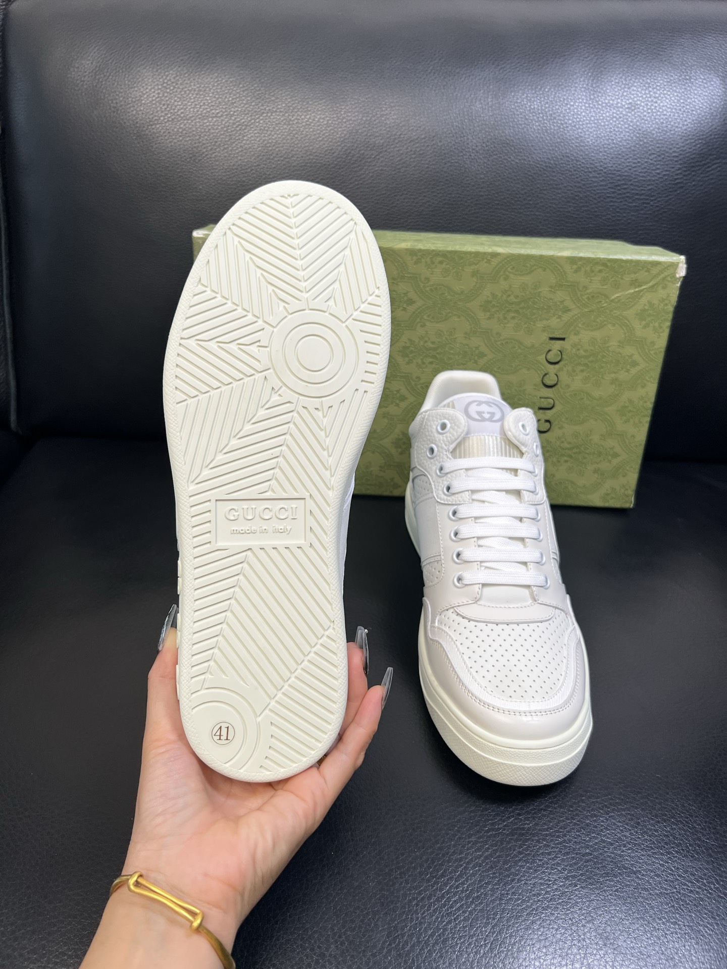 Gucci 高品质 顶级工艺品 古奇 专柜新款原厂配置，意大利进口牛皮搭配印花面料，进口牛皮内里垫，透气