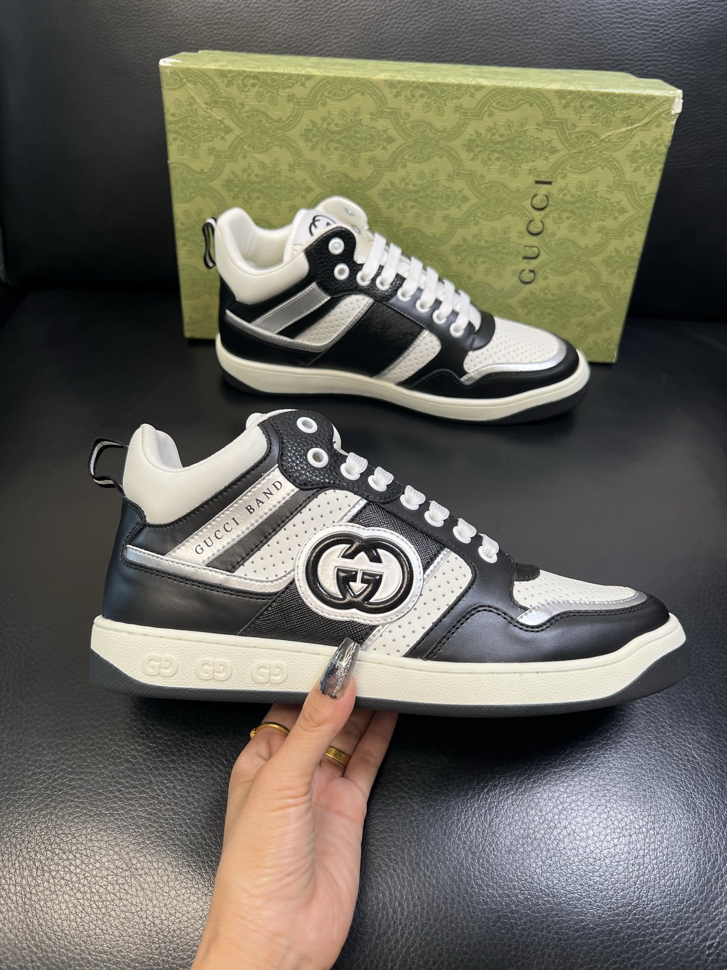 Gucci 高品质 顶级工艺品 古奇 专柜新款原厂配置，意大利进口牛皮搭配印花面料，进口牛皮内里垫，透气