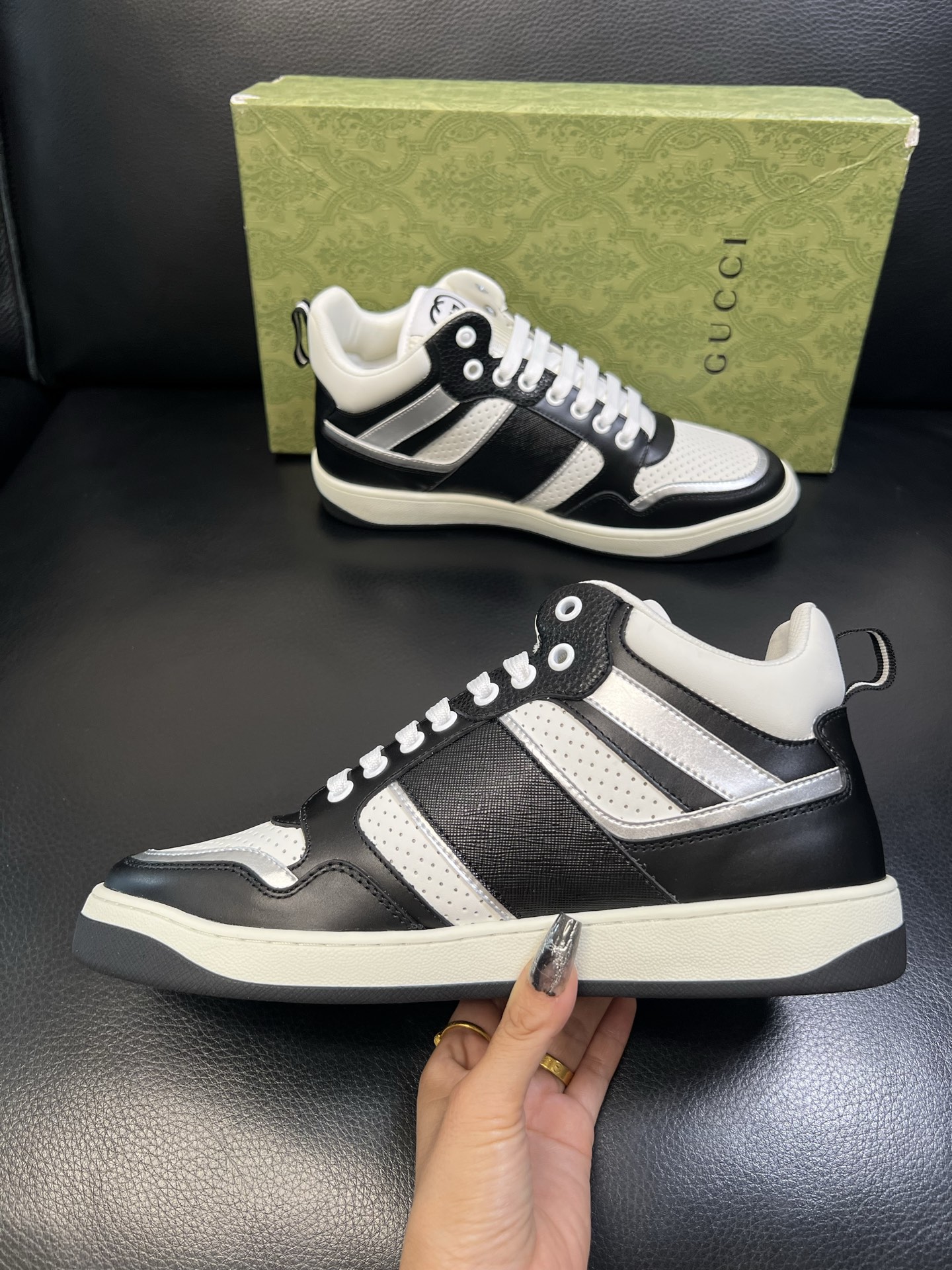 Gucci 高品质 顶级工艺品 古奇 专柜新款原厂配置，意大利进口牛皮搭配印花面料，进口牛皮内里垫，透气