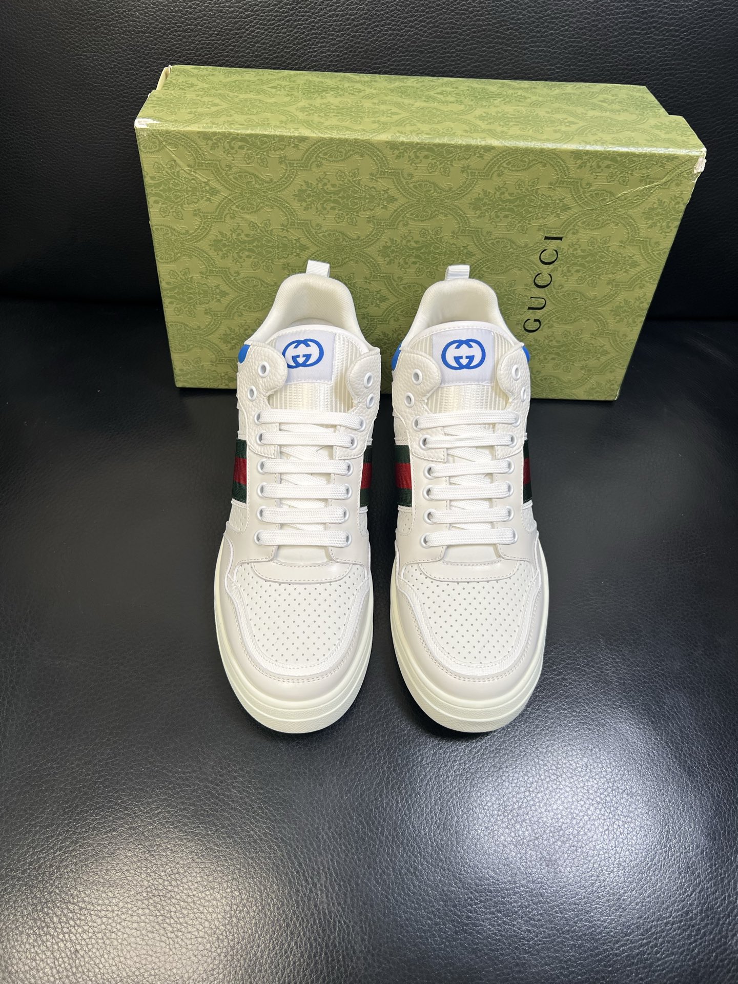 Gucci 高品质 顶级工艺品 古奇 专柜新款原厂配置，意大利进口牛皮搭配印花面料，进口牛皮内里垫，透气