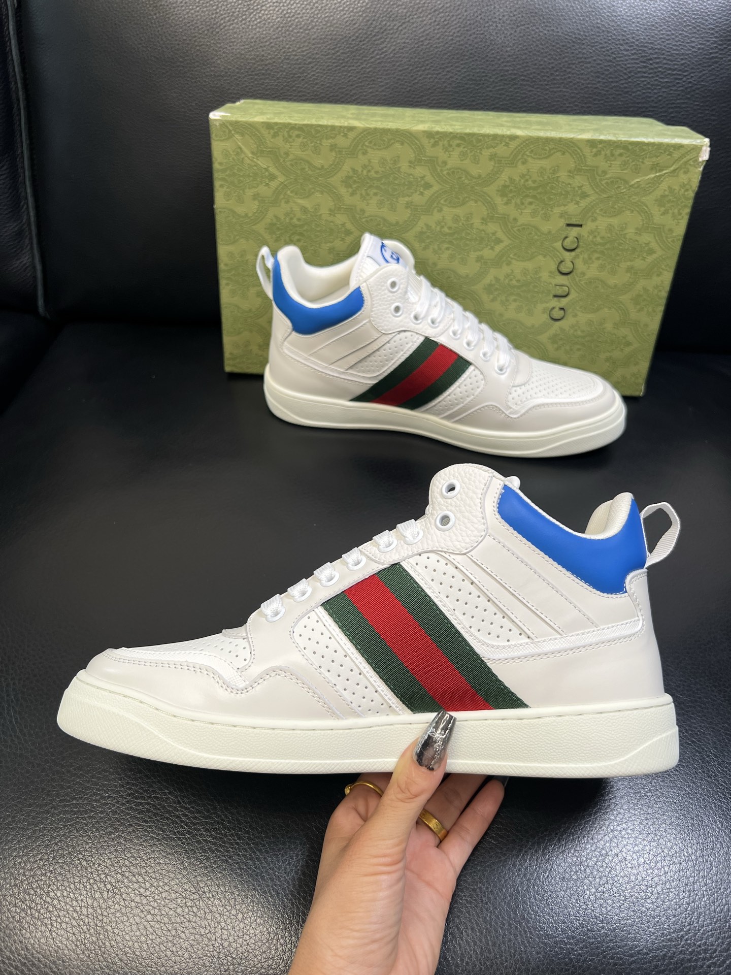 Gucci 高品质 顶级工艺品 古奇 专柜新款原厂配置，意大利进口牛皮搭配印花面料，进口牛皮内里垫，透气