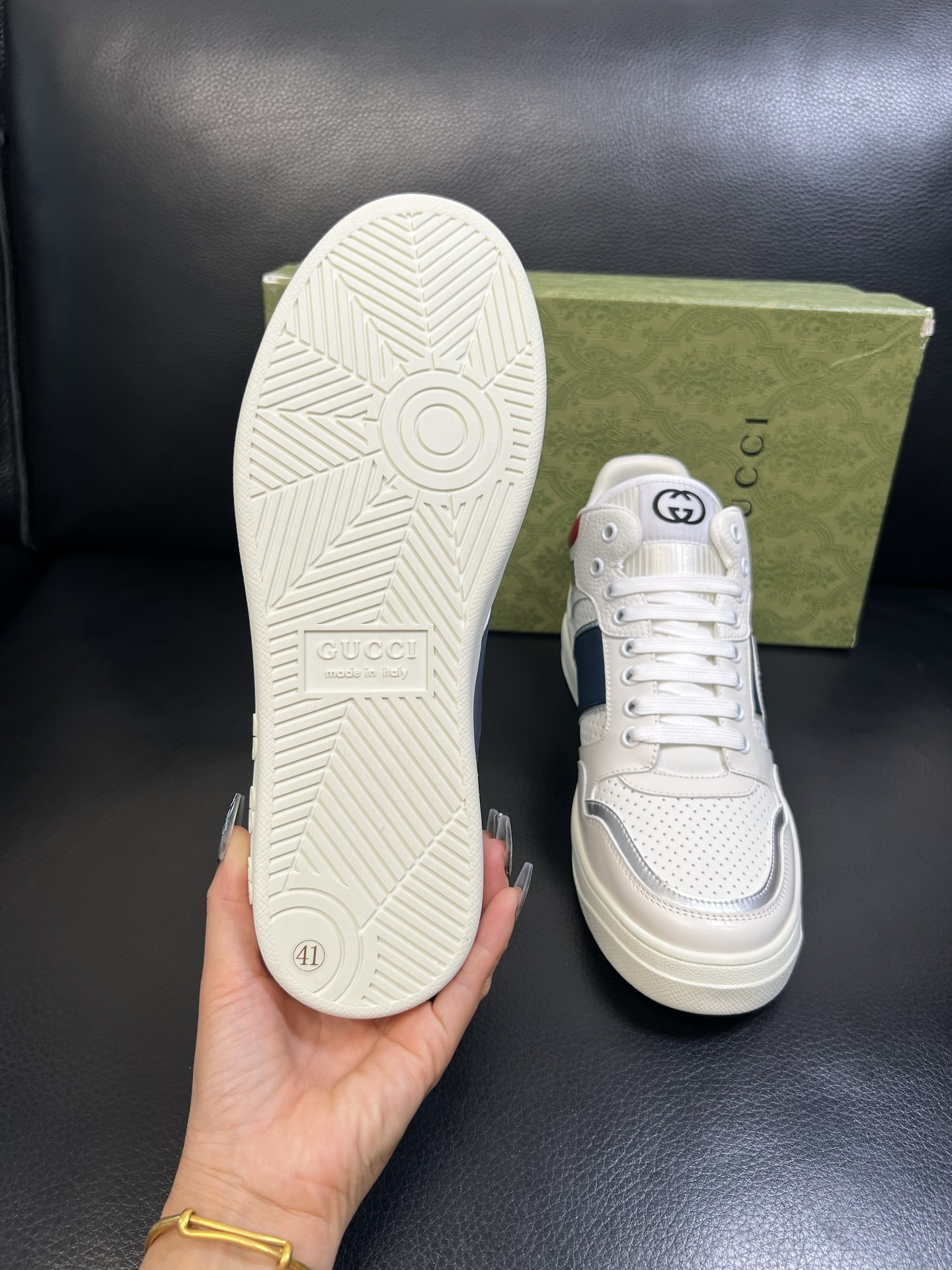 Gucci 高品质 顶级工艺品 古奇 专柜新款原厂配置，意大利进口牛皮搭配印花面料，进口牛皮内里垫，透气