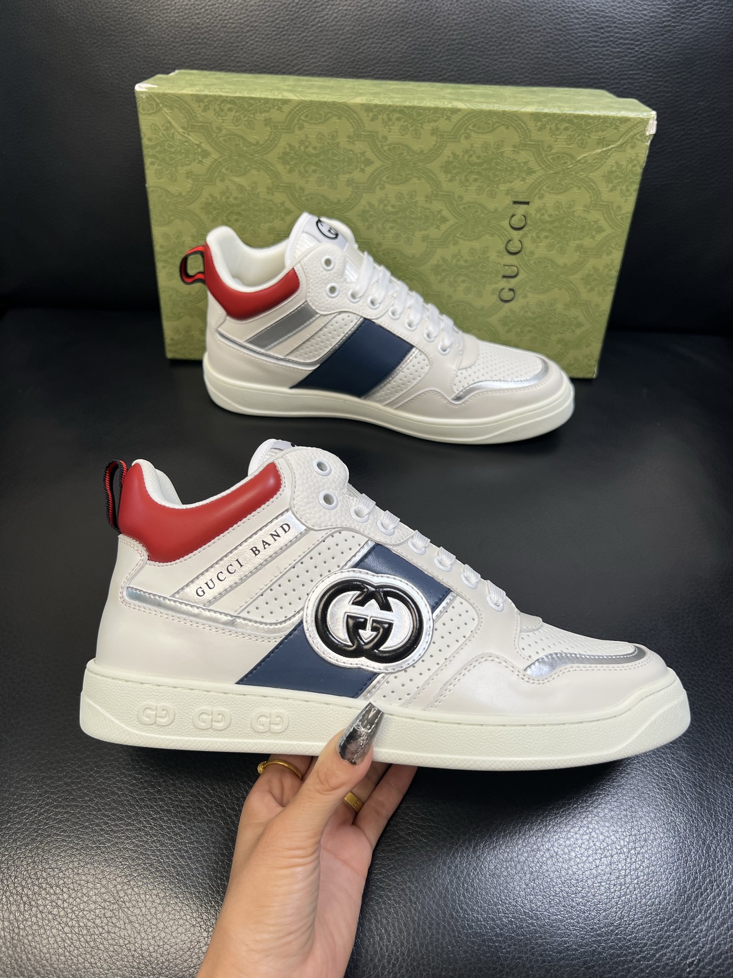 Gucci 高品质 顶级工艺品 古奇 专柜新款原厂配置，意大利进口牛皮搭配印花面料，进口牛皮内里垫，透气