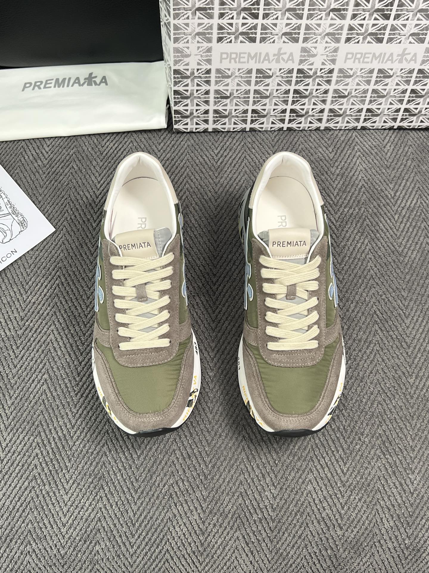 PRMAMITA 高品质  顶级工艺品  普拉米亚达 男士运动鞋专柜同步，鞋面意大利原版进口牛皮搭配网布面料，进口柔软牛