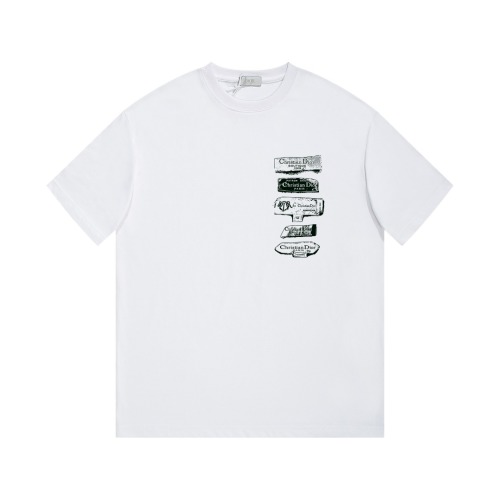 Dior 2025SS Printed Letter Short-Sleeve T-Shirt Unisex Cotton Top 1 Dior 2025SS Printed Letter Short-Sleeve T-Shirt Unisex Cotton Top