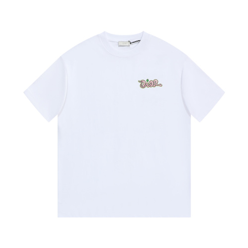 DIOR Snake Embroidery Logo Short Sleeve T-Shirt, Unisex Cotton Tee 1 DIOR Snake Embroidery Logo Short Sleeve T-Shirt, Unisex Cotton Tee