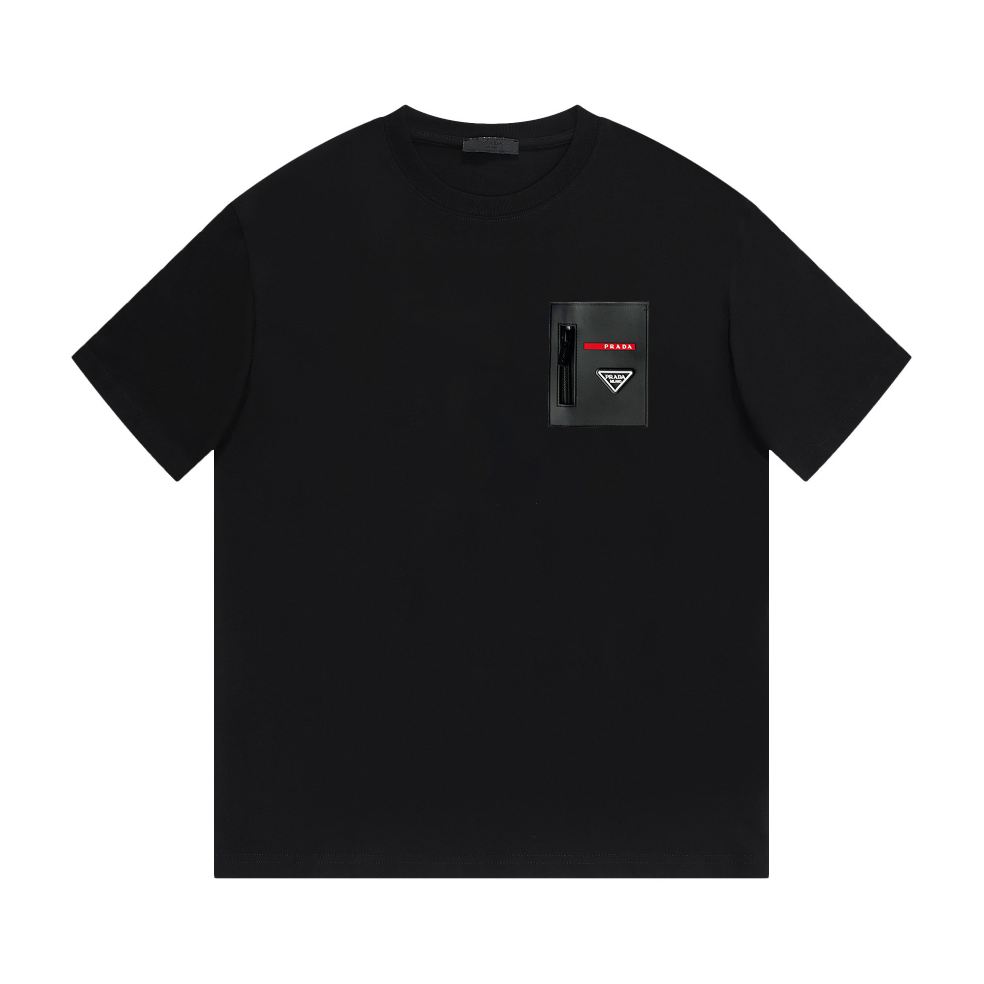 PRADA Prada nuevo bolsillo con bordado con cremallera‼ ️Camiseta de manga corta® *Tela de algodón personalizada de 280g…