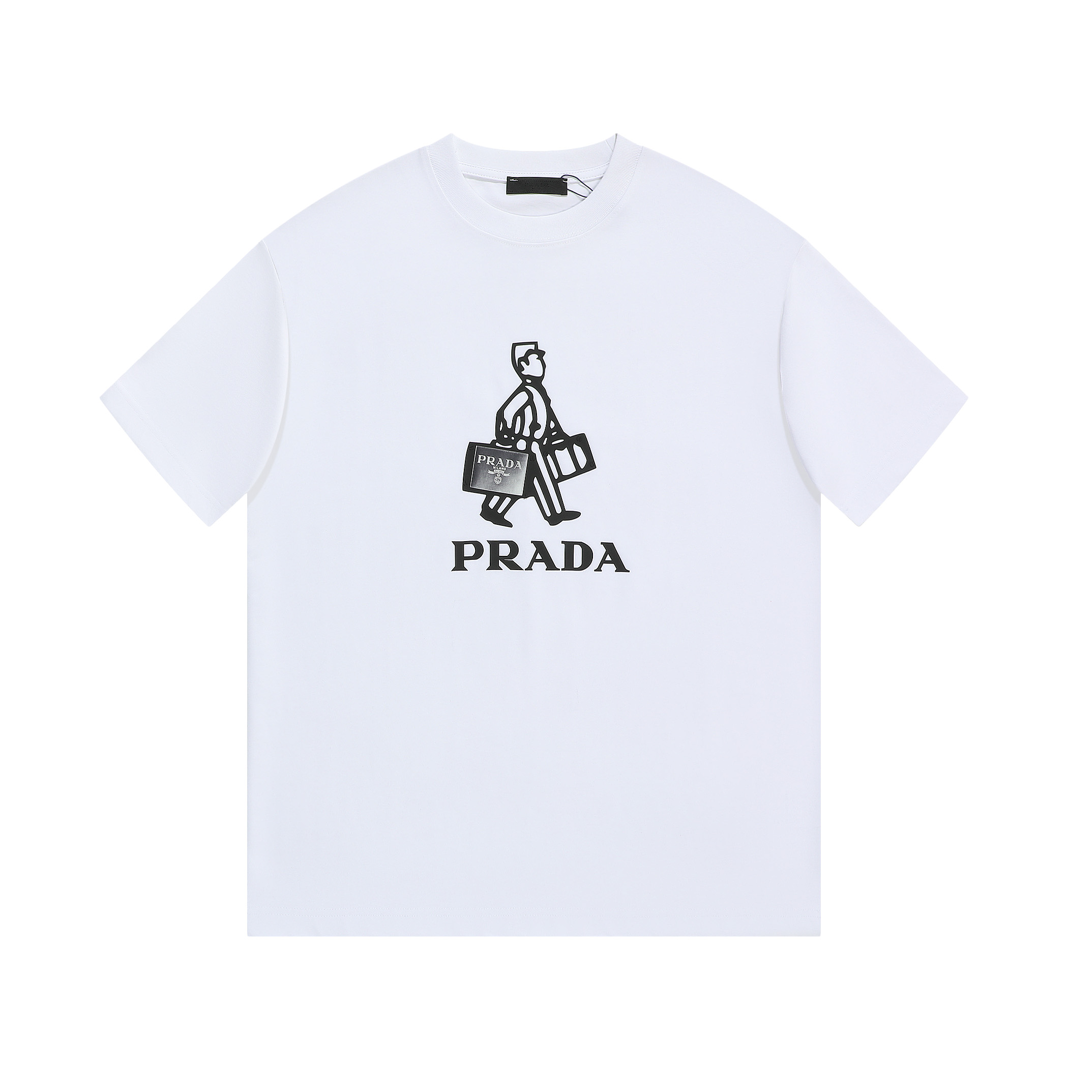 PRADA Nuevo bolso clásico de Prada‼ ️Camiseta de manga corta® *Tela de algodón personalizada de 280g, la tela es suave,…