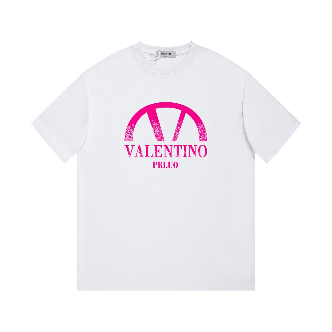 VALENTINO Nueva camiseta de manga corta con estampado® *Tela de algodón personalizada de 280g, suave y cómoda para la p…