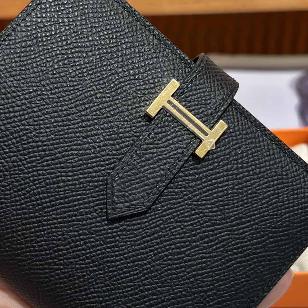Hermès Béarn Compact Wallet Black Épée Leather with Silver Hardware 5 i1739941726 3569 5