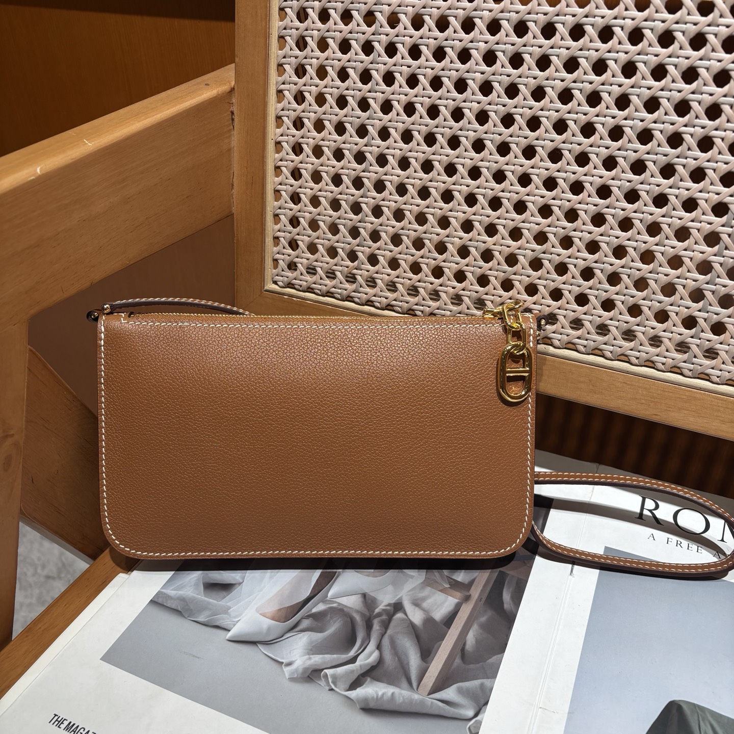 NO:700726,Ziengo clutch Ev leather gold brown gold, Hermes,19860909Ziengo手包 Ev皮 金棕金,,Hermes,,Bag