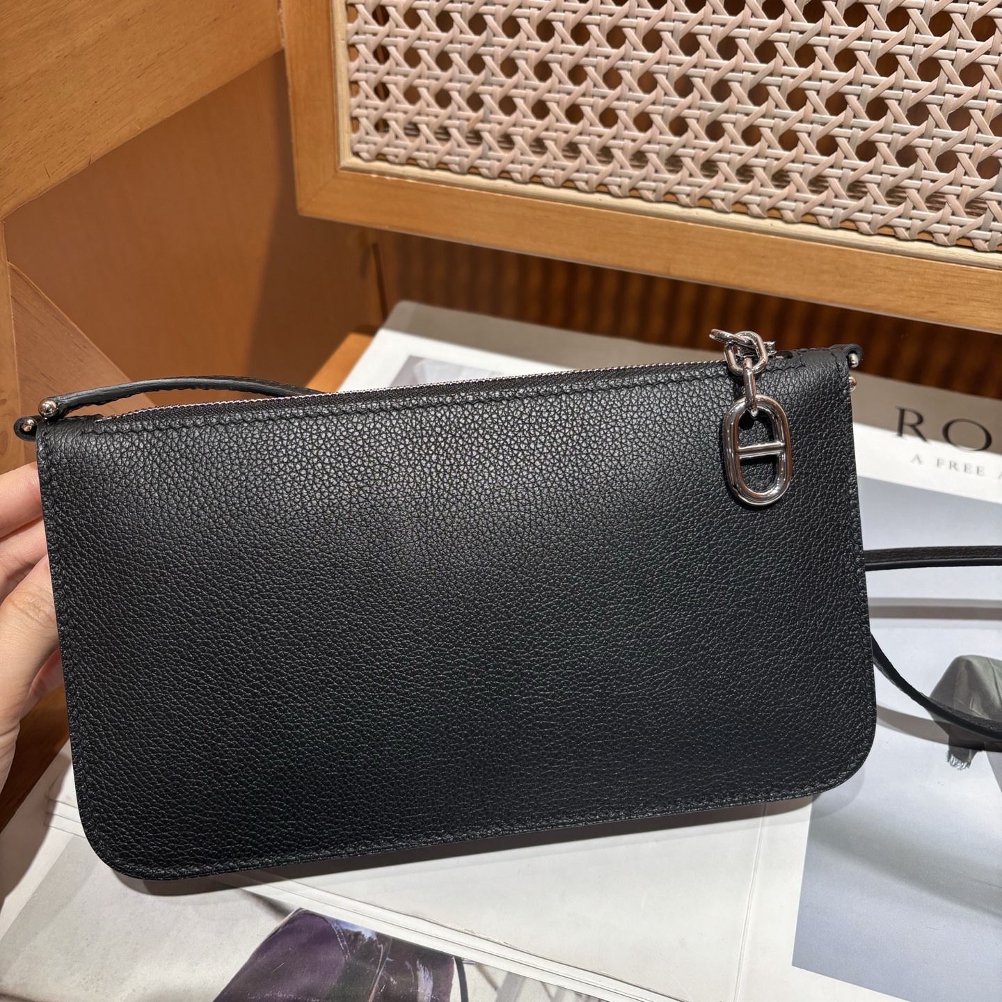 NO:700736,Ziengo clutch Ev leather black silver, Hermes,19860909Ziengo手包 Ev皮 黑银,,Hermes,,Bag