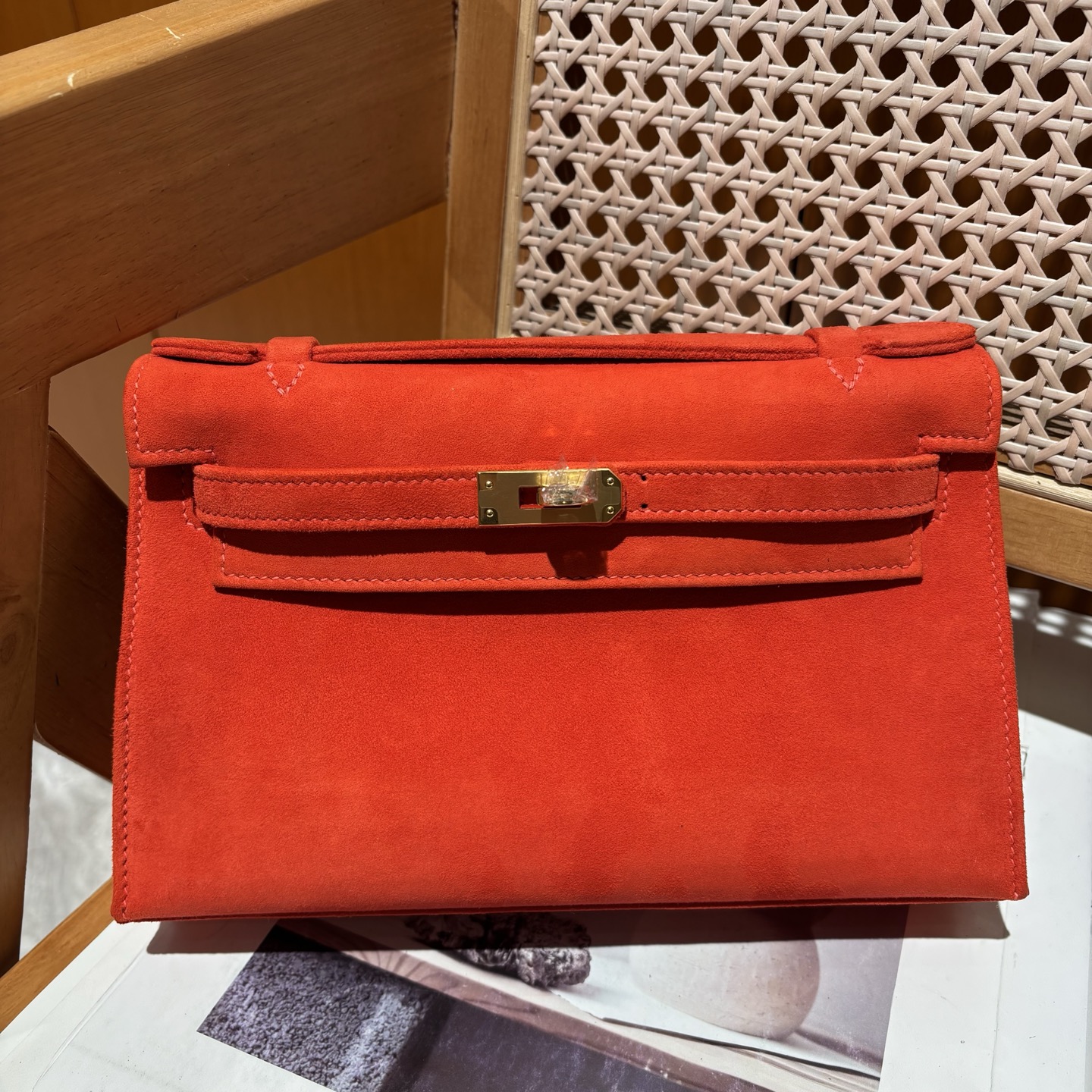 NO:697899,Mini Kelly Kelly generation autumn and winter suede flame orange, Hermes, hermes, chamois leather, Hermes,19860909Mini Kelly凯莉一代 秋冬麂皮 火焰橙,爱马仕,hermes,chamois leather,Hermes,,Bag