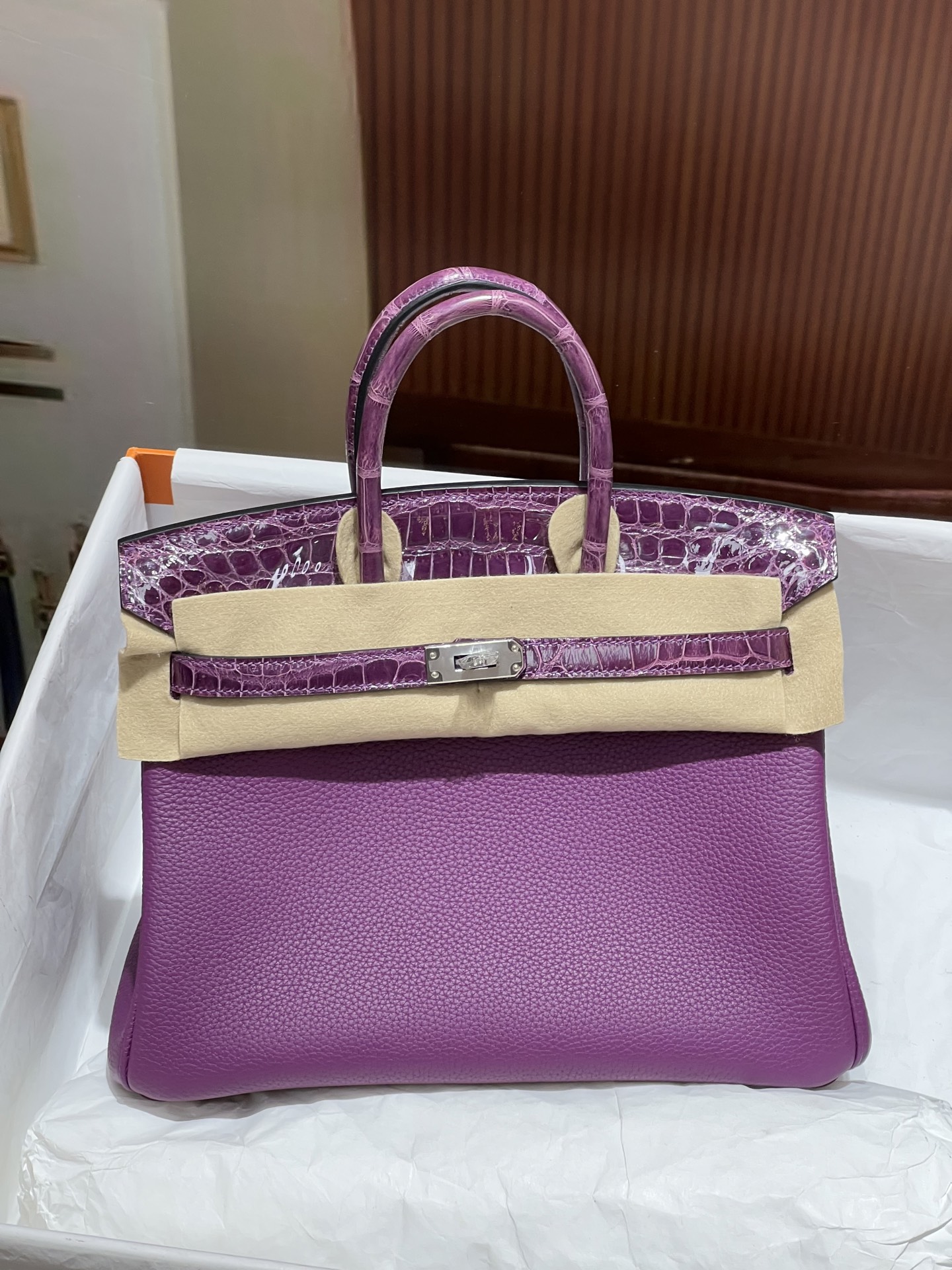 NO:699930,Touch25 amethyst silver buckle, imported Nile crocodile with togo leather, real shot texture, top hand sewing, full set of hand-made nails, Hermes, Hermes, Hermes,19860909Touch25 紫水晶银扣 进口尼罗鳄搭配togo皮 实拍纹理 顶级手工缝制 全套手工钉,爱马仕,hermes,Hermes,,Bag