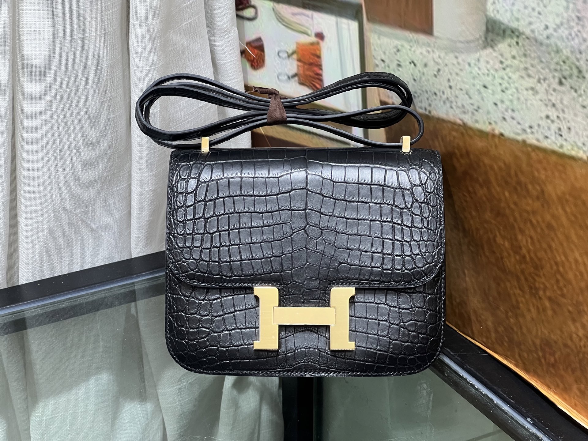 NO:851600,Kangkang 19CM gold buckle, black, imported Nile crocodile, matte crocodile leather, hand-sewn with top wax thread!  Real shot texture,Hermes,hermes,crocodile skin,Hermes,19860909康康19CM 金扣 黑色 进口尼罗鳄,雾面鳄鱼皮,顶级蜡线手工缝制！实拍纹理,爱马仕,hermes,crocodile skin,Hermes,,Bag