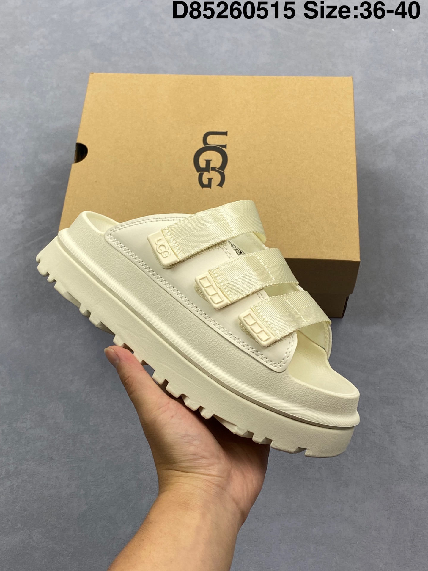 ¡Nuevas sandalias de moda con velcro de suela gruesa, informales y cómodas de verano de UGG GOLDENGLOW! Número de artíc…
