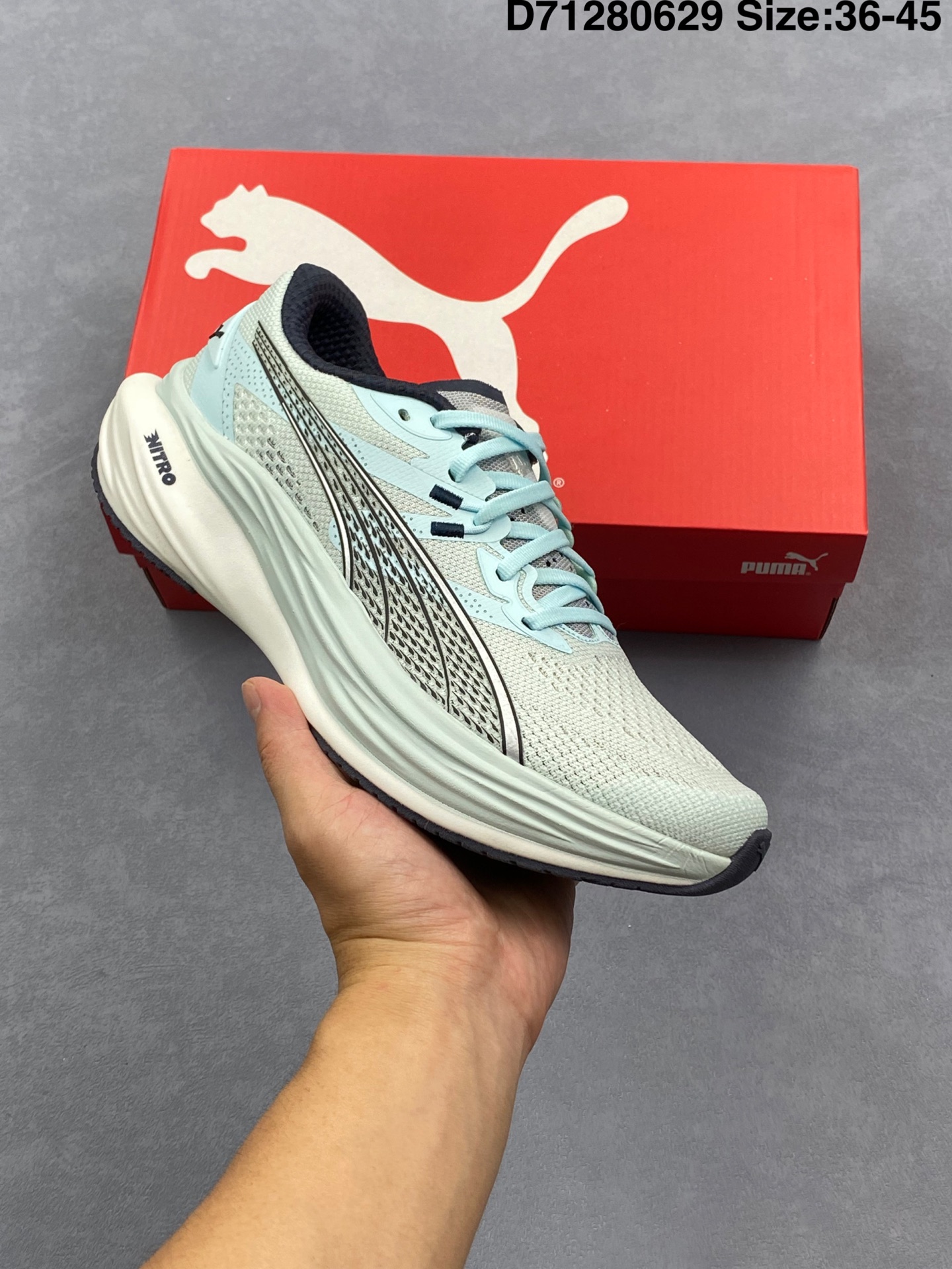💰140
公司级✅PUMA Deviate NITRO 3 彪马 缓震训练跑鞋透气 舒适防滑耐磨 低帮 休闲跑步鞋
货号：309708 06
Size：36-45
编码：D71280629