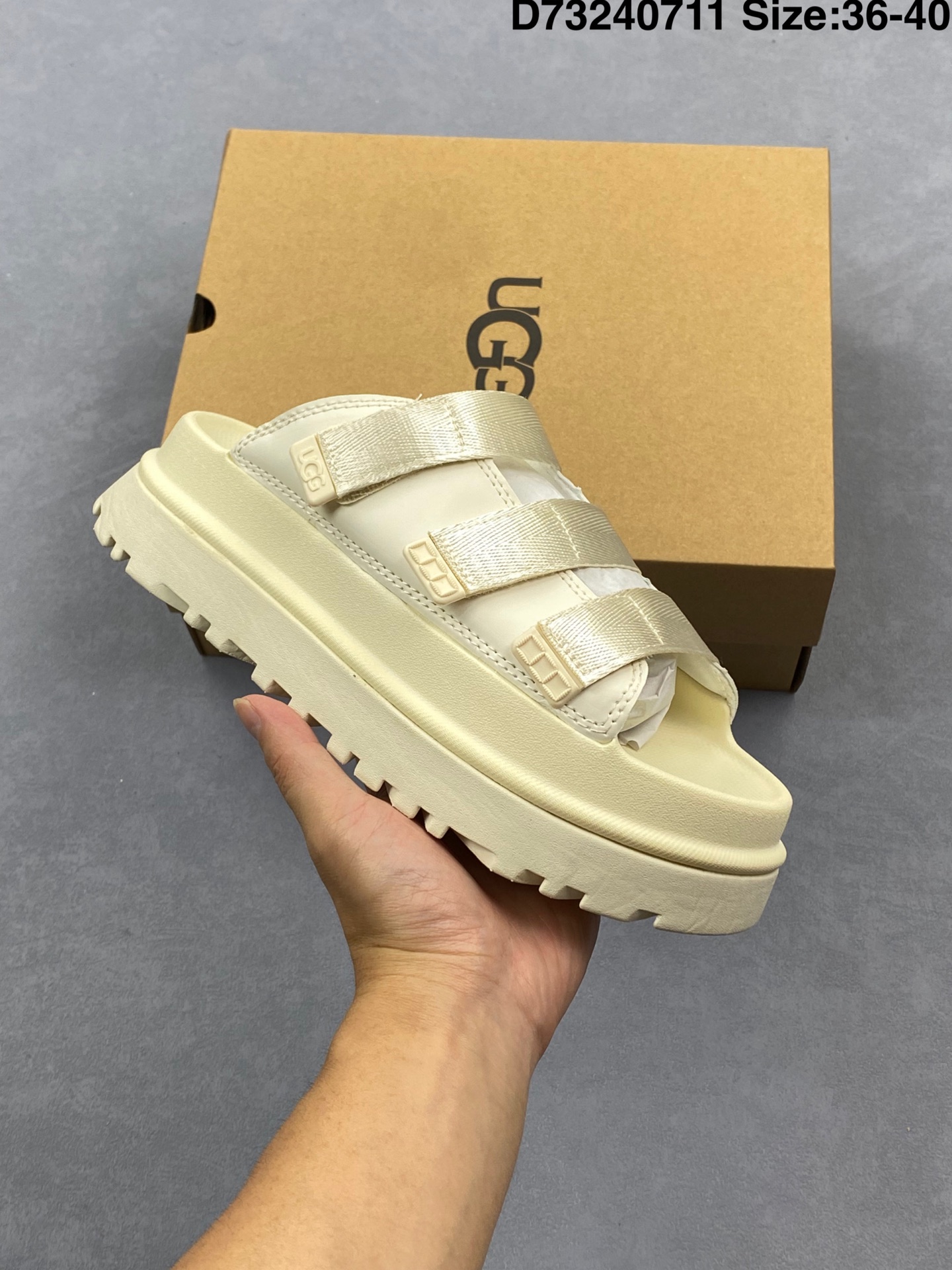 UGG GOLDENGLOW nuevas sandalias de verano informales y cómodas con suela gruesa y velcro No.: 109924 Tamaño: 36～40 Artí…