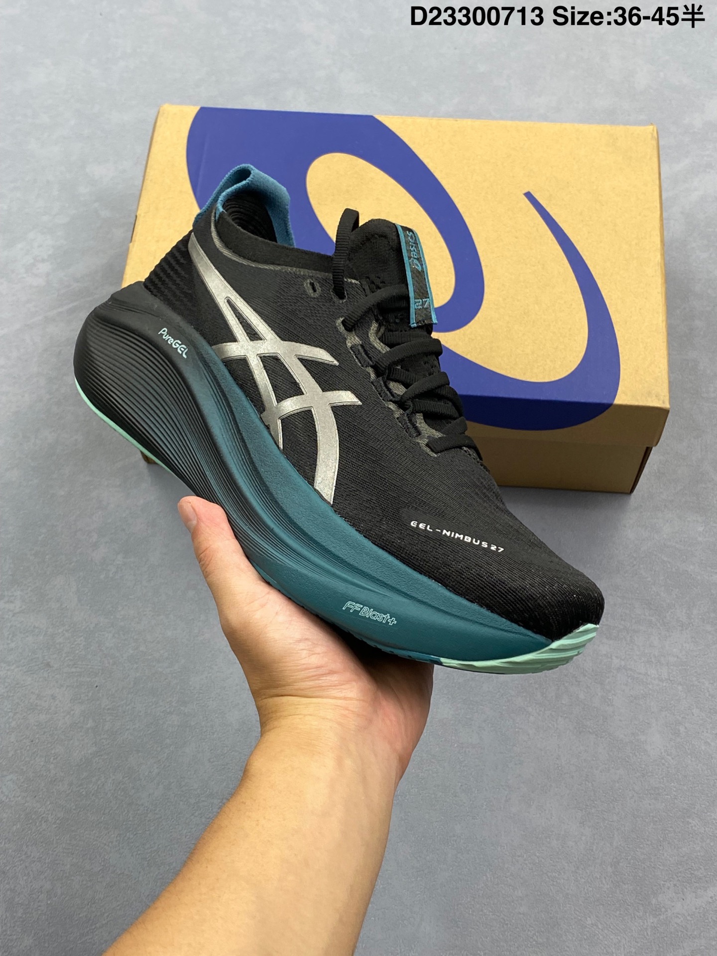 💰290
Asics/亚瑟士 男女标真标半码制，原楦原纸版开发，采用人体工学轻质透气工程提花网眼鞋面材质，全掌FF BLAST PLUS棉感中底，AHAR橡胶,兼顾抓地及耐久性底片❗️与新一代一起跑入舒适区,日本专业跑鞋品牌-亚瑟士/Asics Gel-Nimbus 27 雨云27代超顶级轻量化运动有氧慢跑鞋“黑银深海蓝 1011C093

类型：男女鞋
码数：36 37 38 39 39.5 40.5 41.5 42 42.5 43.5 44 45
编码：D23300713