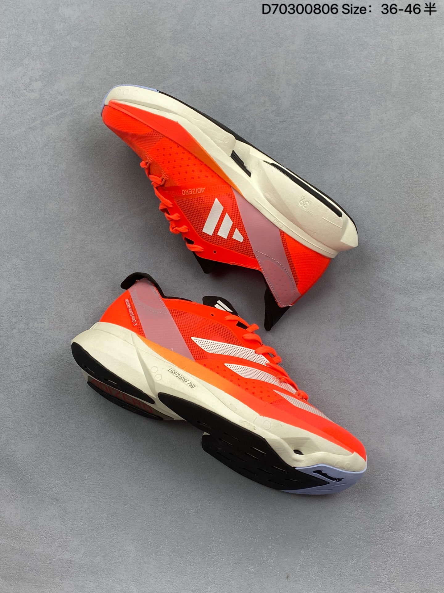 公司级✅Adidas Adizero Adios Pro 3 W马拉松飞线贾卡轻质透气休闲运动跑步鞋 采用双层透气网纱 Flywire动态飞线绑缚鞋面材质 内置Zoom小气垫装置 货号:GX9777 ID:D70300806