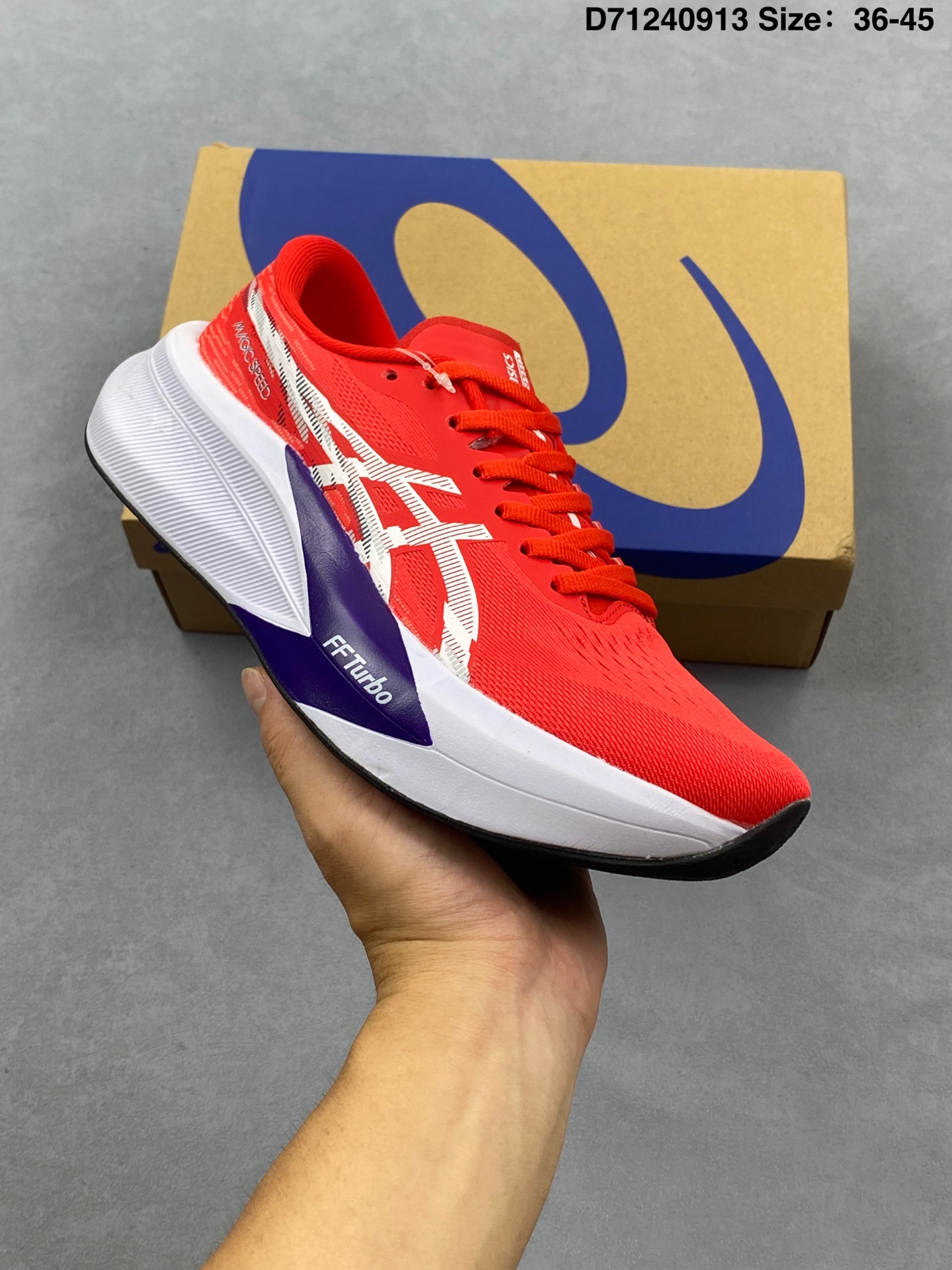 💰120
亚瑟士Asics MAGIC SPEED 4稳定跑鞋鞋面采用双层提花网面设计 提高包裹性和透气性 后跟搭载稳定系统科技T-GEL提升整体支撑力和结构感 减少对身体带来的冲击负荷 创新中底至轻回弹
尺码：如图
货号1011B873#
编码：D71240913