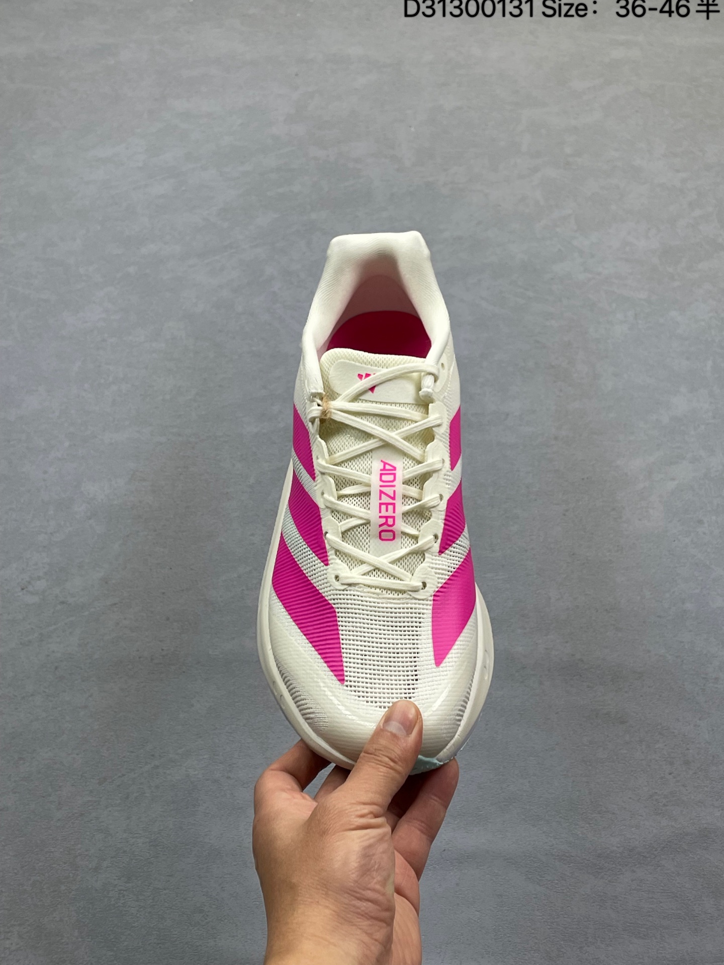 💰150
阿迪达斯adidas adizero BOSTON 13 透气网眼竞速跑鞋Boost 缓震底 阿迪后跟加厚 呵护脚后跟 立体保护软绵鞋口轻松穿脱不磨脚 安全防撞包裹鞋头符合人体结构 精心设计 行走柔软触感
尺码：36-45半
货号：JQ9830#
D31300131