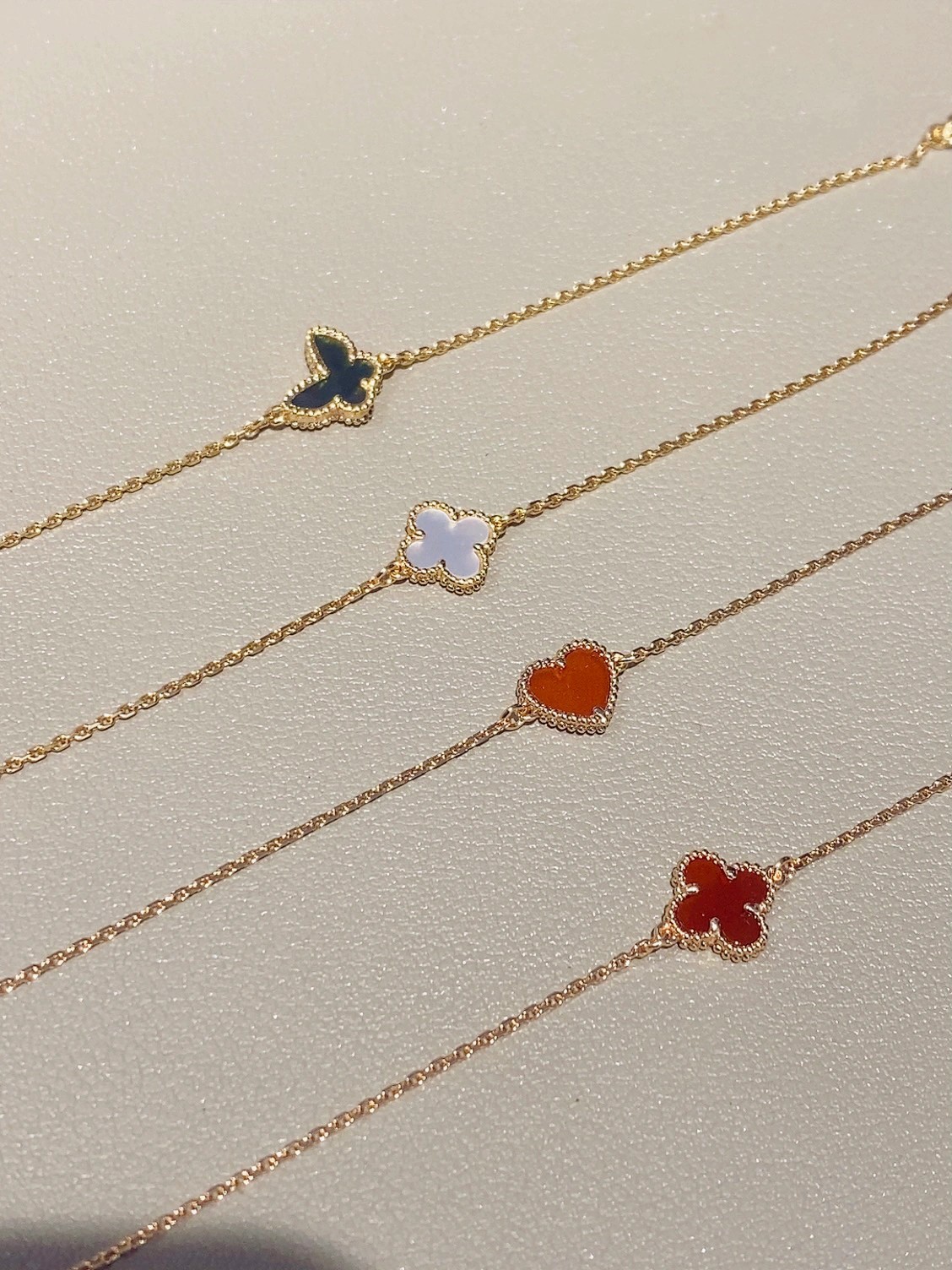 Mini Clover, Heart, and Butterfly Motif Bracelet - Comprehensive 3