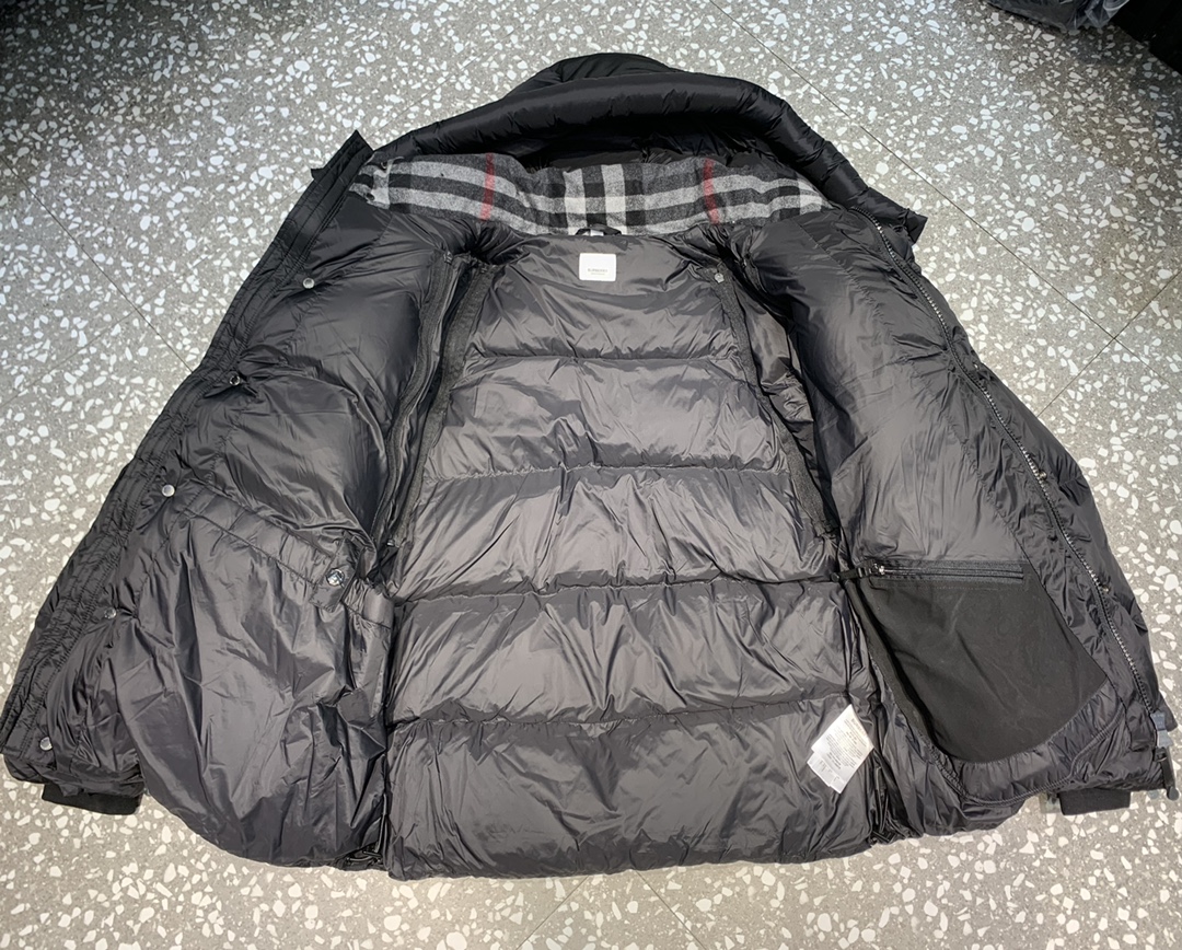 High-end Burberry down jacket, versatile as coat or vest. Waterproof, windproof, lightweight. 95% white duck feather, warm design, unisex. Sizes 48-56.-Big cat