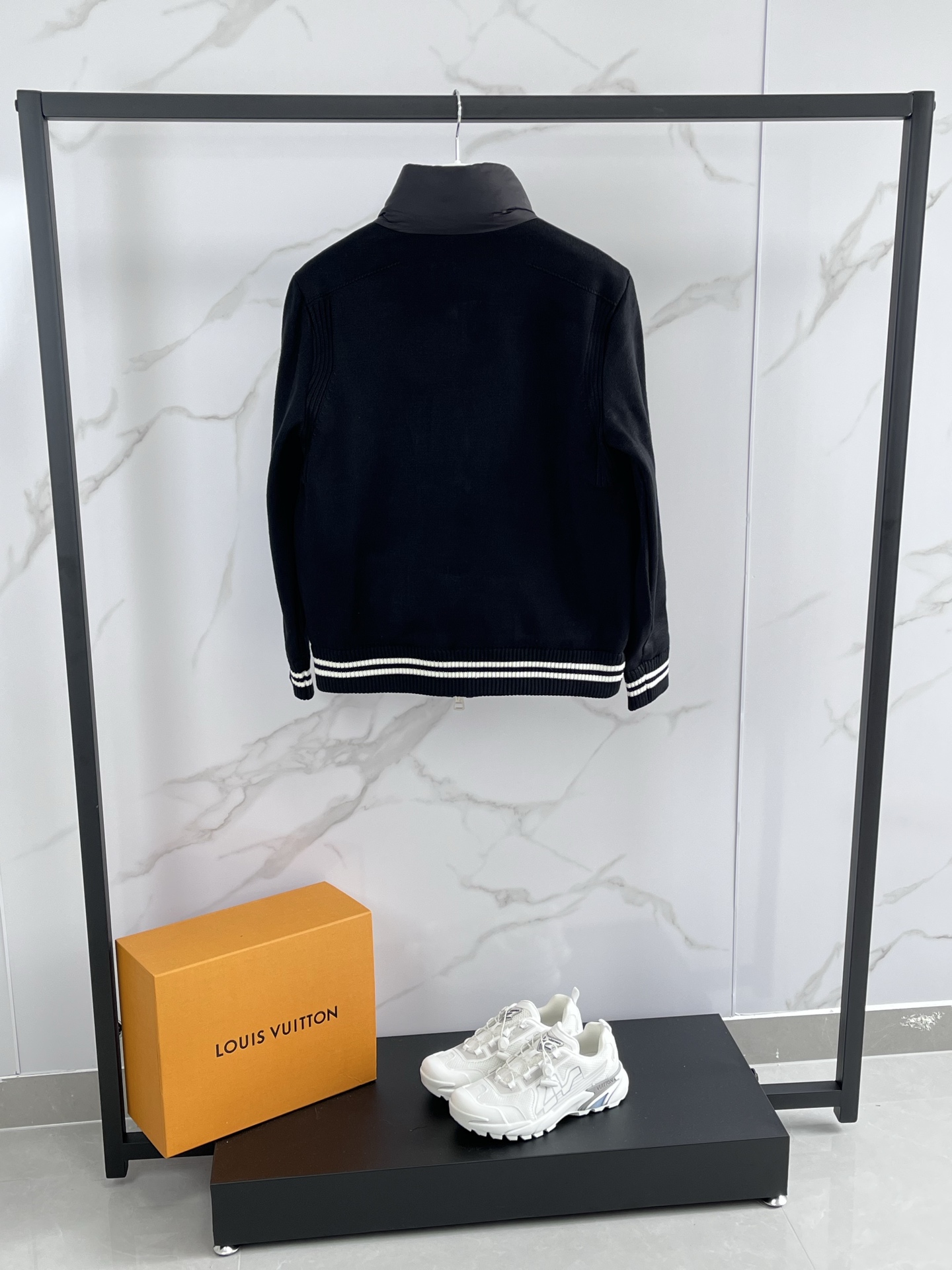 Moncler Men's Black Down Padded Jacket with Knitted Sleeves 6 i1757423506062 7930 0 5