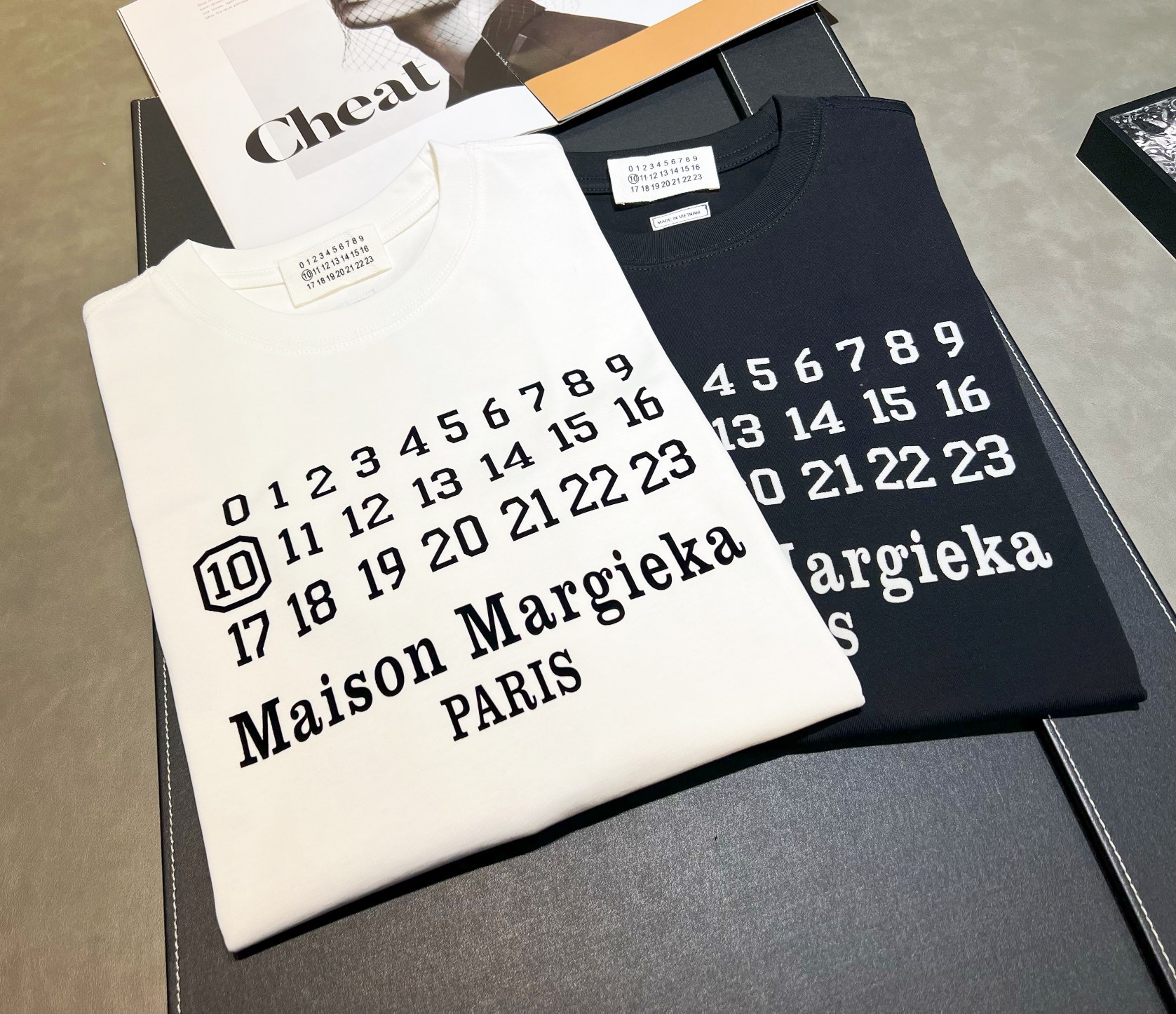 Camiseta de manga corta de algodón puro de 270g de doble hilo liso para primavera/verano 2026, logo: Margiela, técnica:…