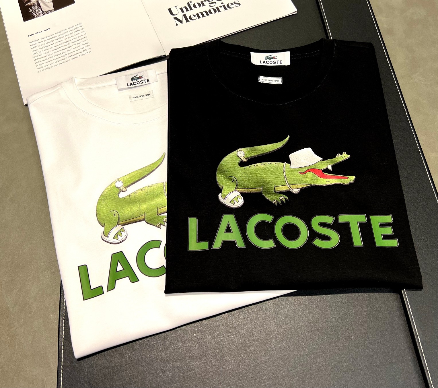 Camiseta de manga corta de algodón mercerizado de 200 g, nueva para 2026, logo: LACOSTE, técnica: silicona, c…