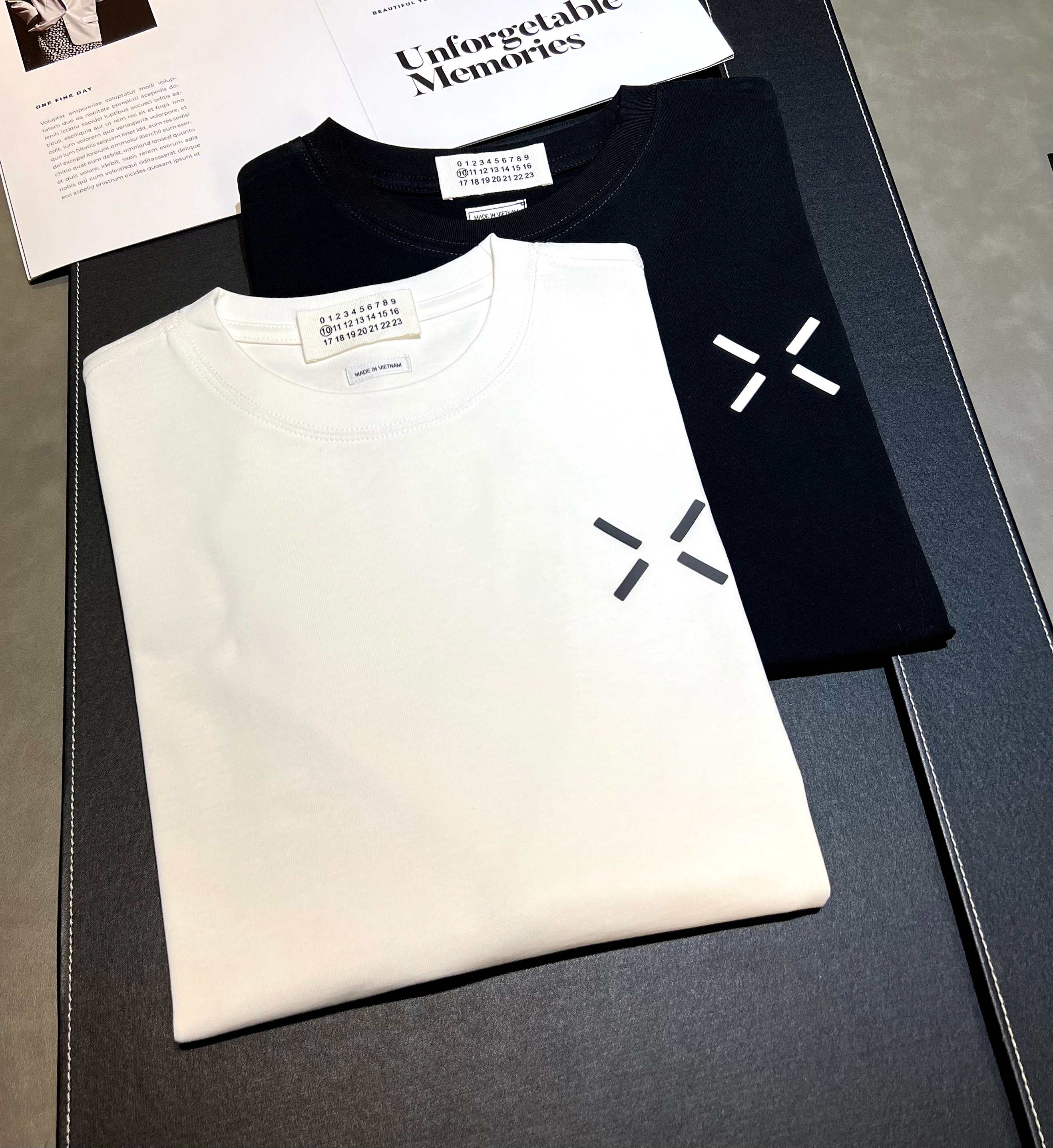 Camiseta de manga corta de algodón puro de 270g de doble hilo liso para primavera/verano 2026, logo: Margiela, técnica:…