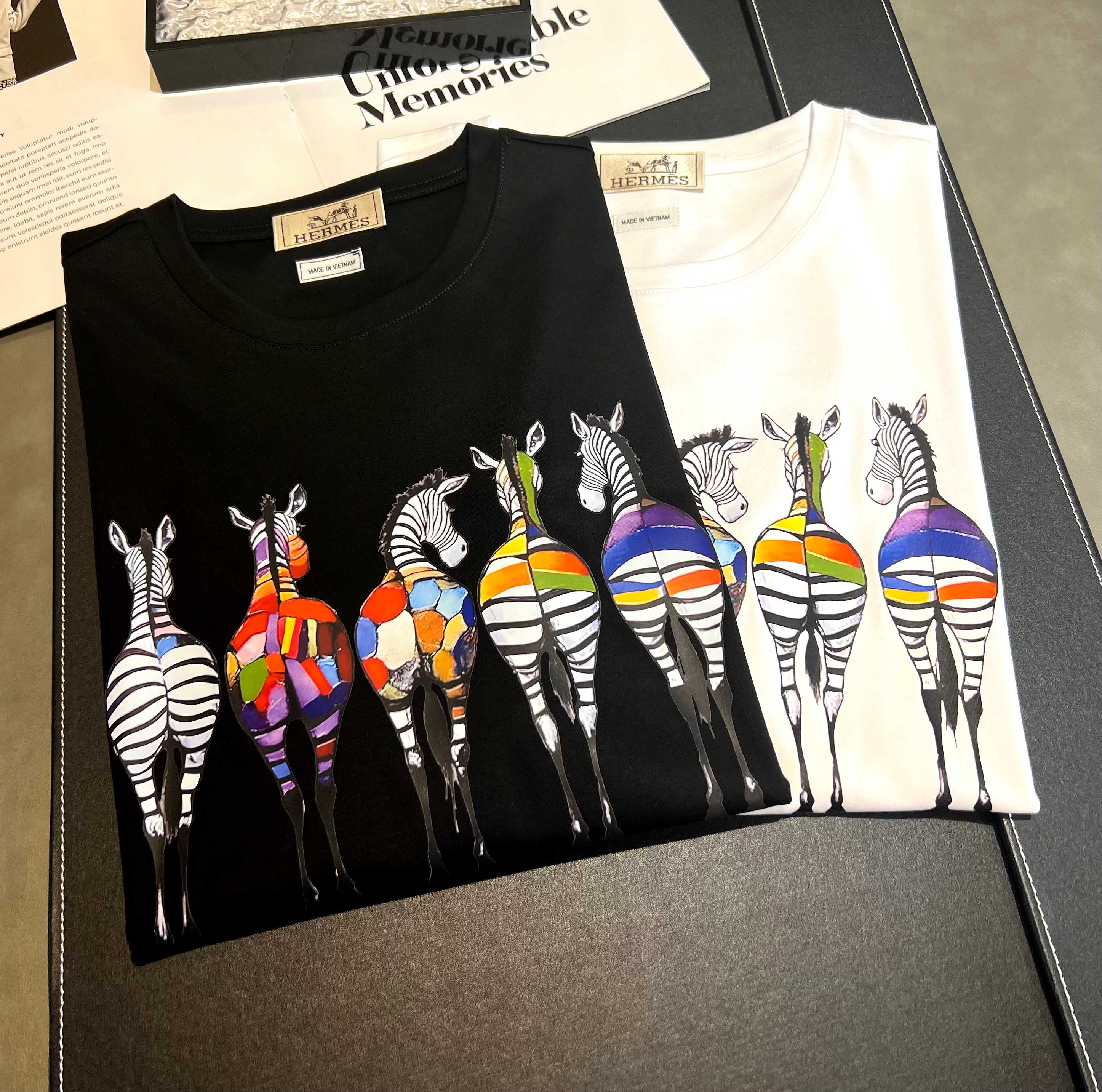 Camiseta de manga corta de algodón mercerizado de 200 g, nueva para primavera/verano 2026, logo: HERMES, técnica: estam…