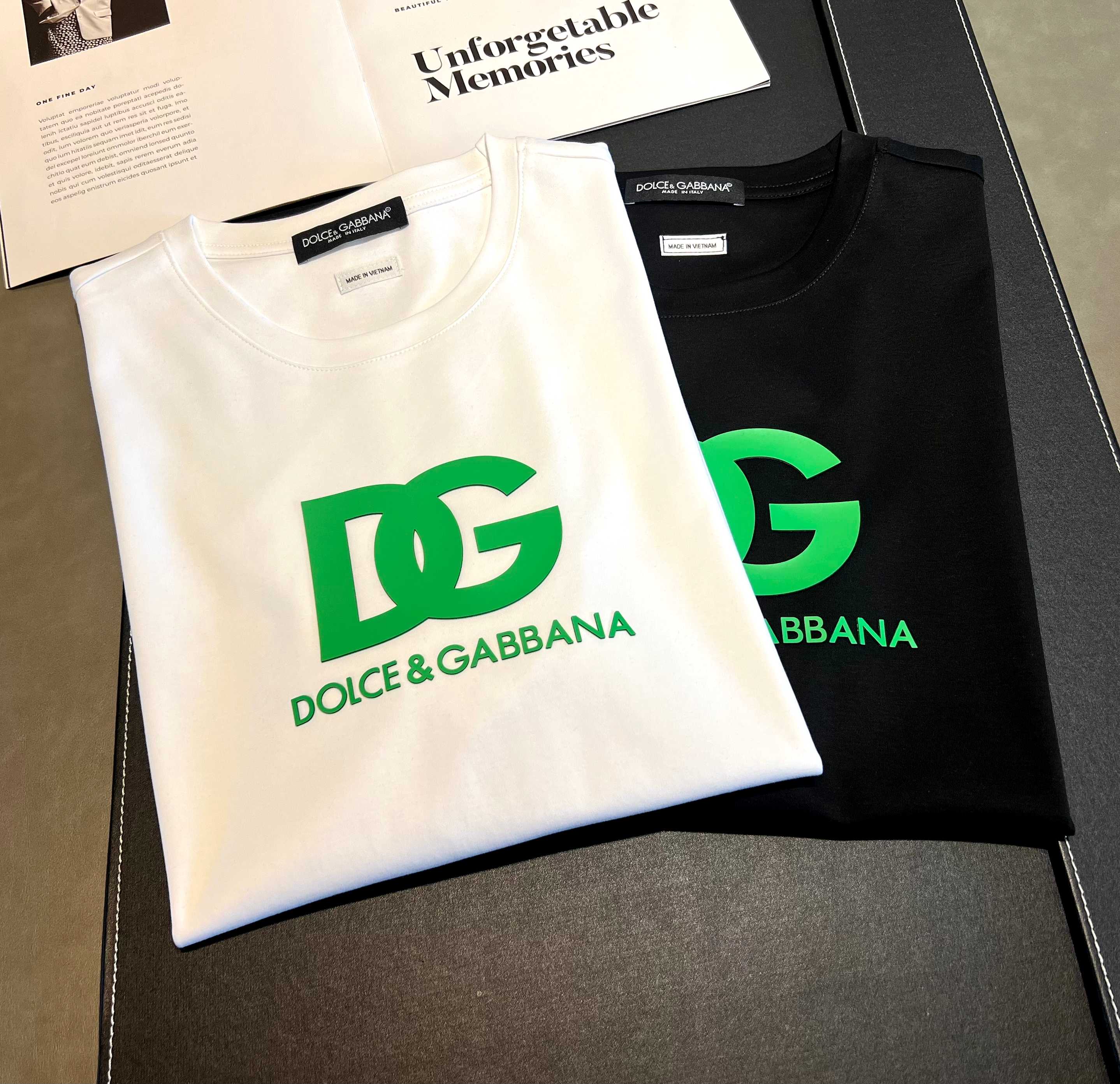 Camiseta de manga corta de algodón mercerizado de 200 g de peso para primavera/verano 2026, logo: DG Dolce & Gabbana, t…