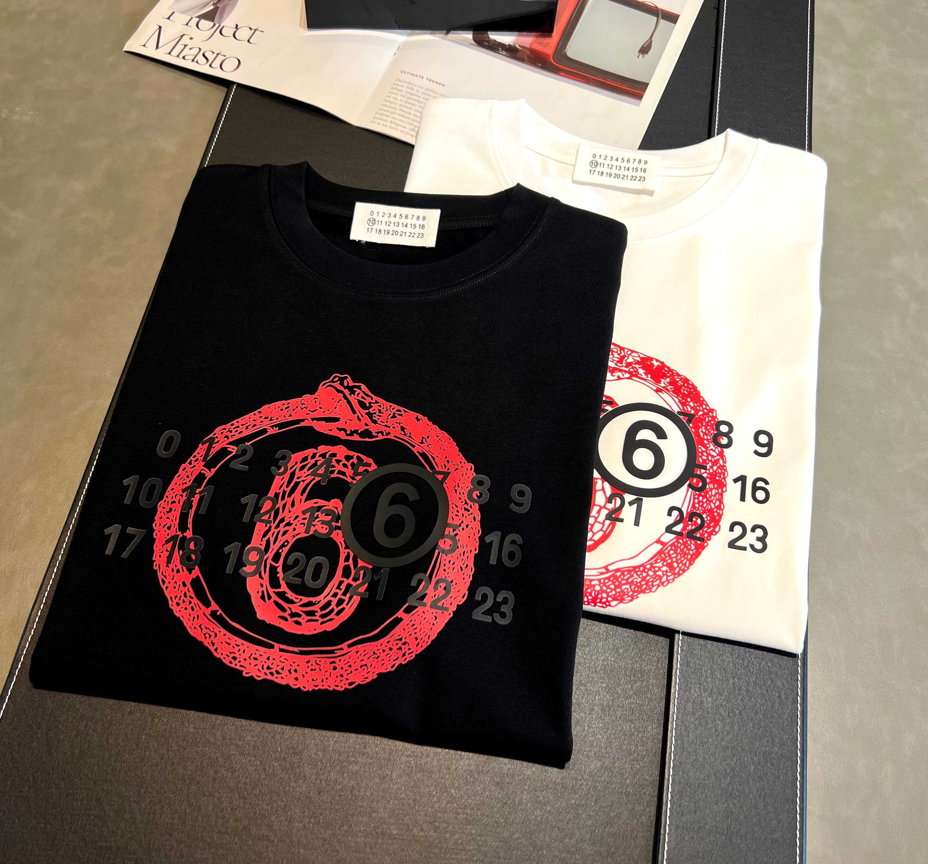 Camiseta de manga corta de algodón puro de 270g de doble hilo liso para primavera/verano 2026, logo: Margiela, técnica:…