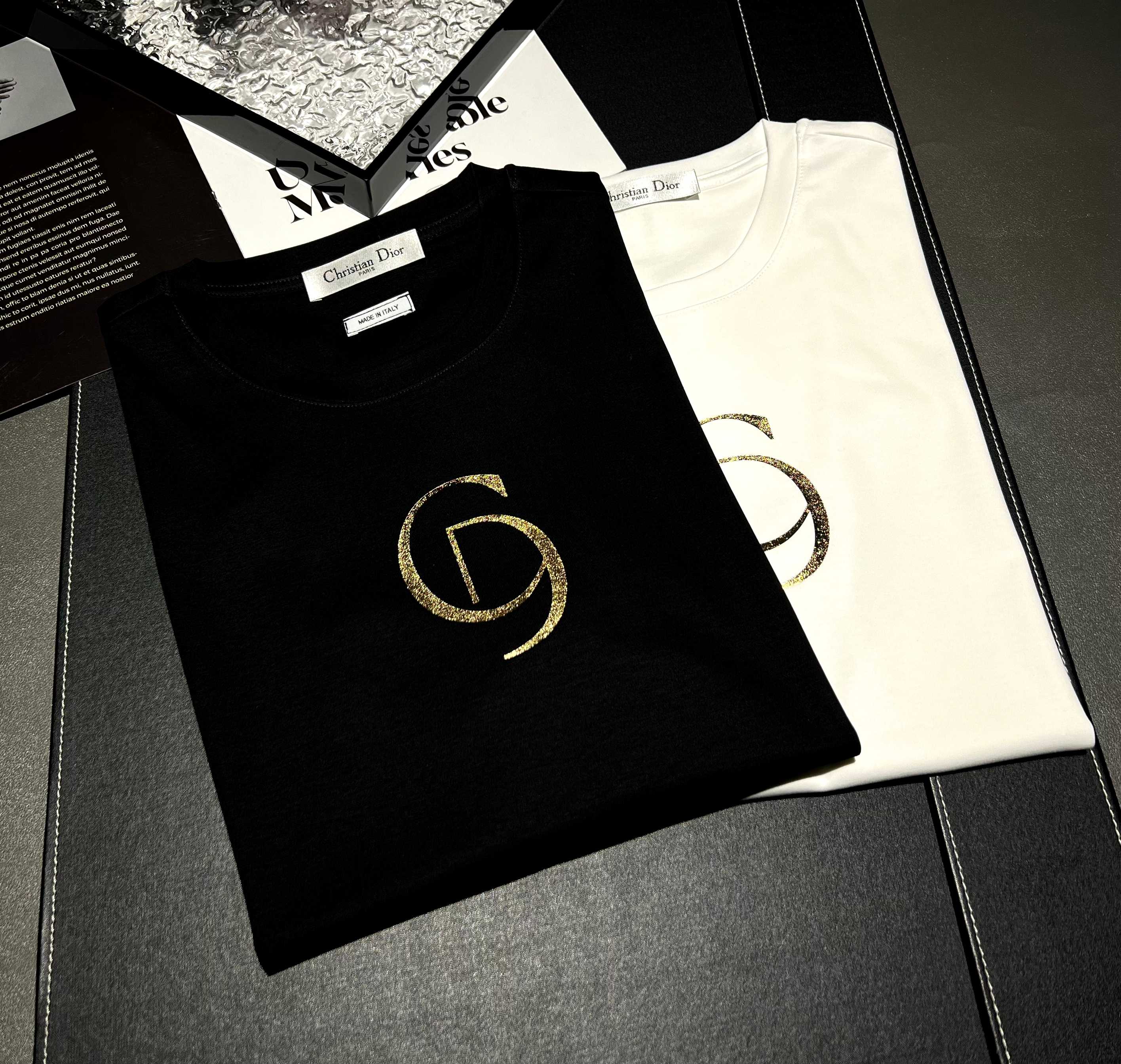 2026 nueva primavera y verano Logotipo de manga corta de algodón mercerizado de 200 g: Dior Tecnología: estampado en ca…