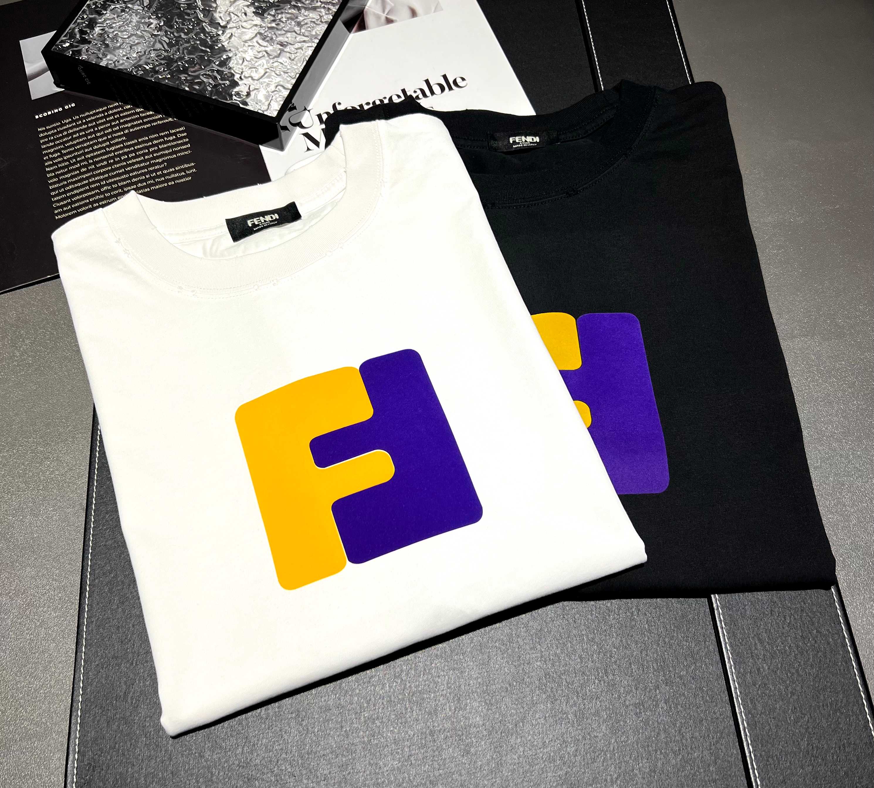 Nueva temporada 2026 primavera/verano, camiseta de manga corta de algodón puro de 270g con efecto desgastado, logo: FEN…