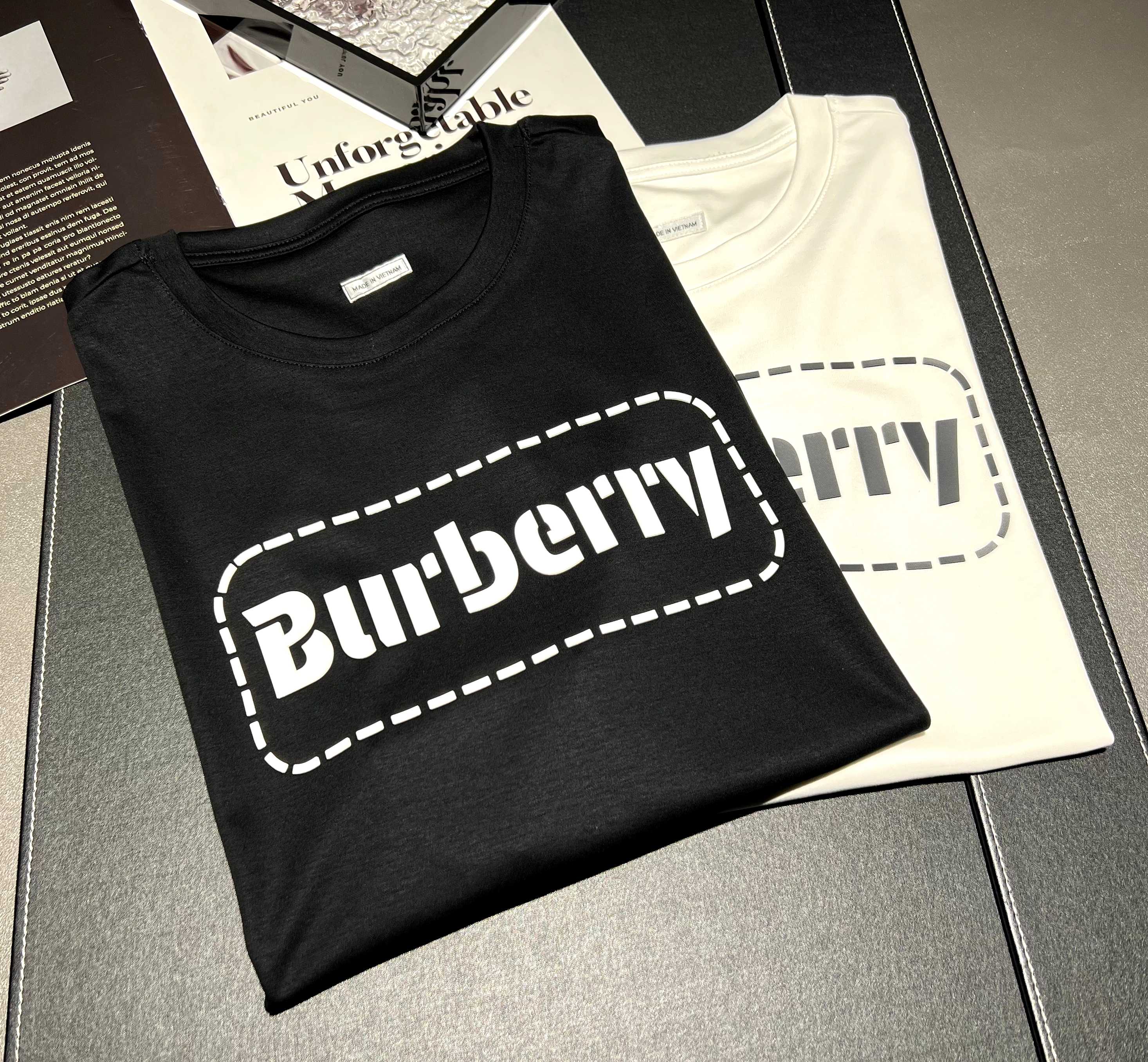 2026 nueva primavera y verano 200 g de algodón mercerizado de manga corta artesanía: logotipo de silicona: BURBERRY col…