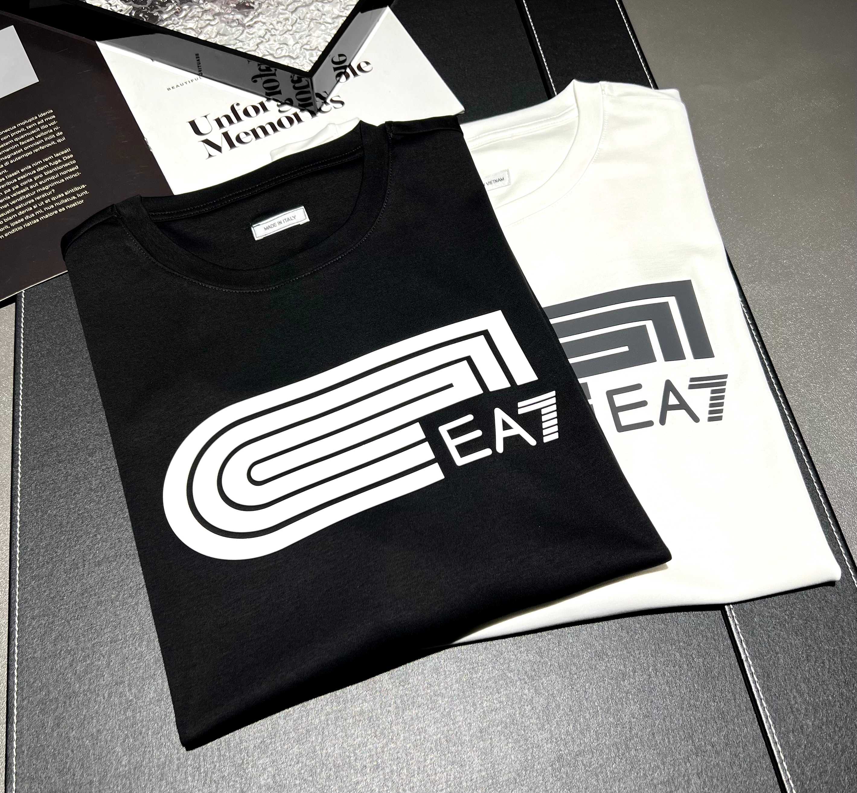 Camiseta de manga corta de algodón mercerizado de 200 g, nueva para primavera/verano 2026, técnica: silicona, logo: EA …