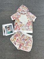Dior Clothing Shirts & Blouses Shorts Two Piece Outfits & Matching Sets Printing Summer Collection Hooded Top