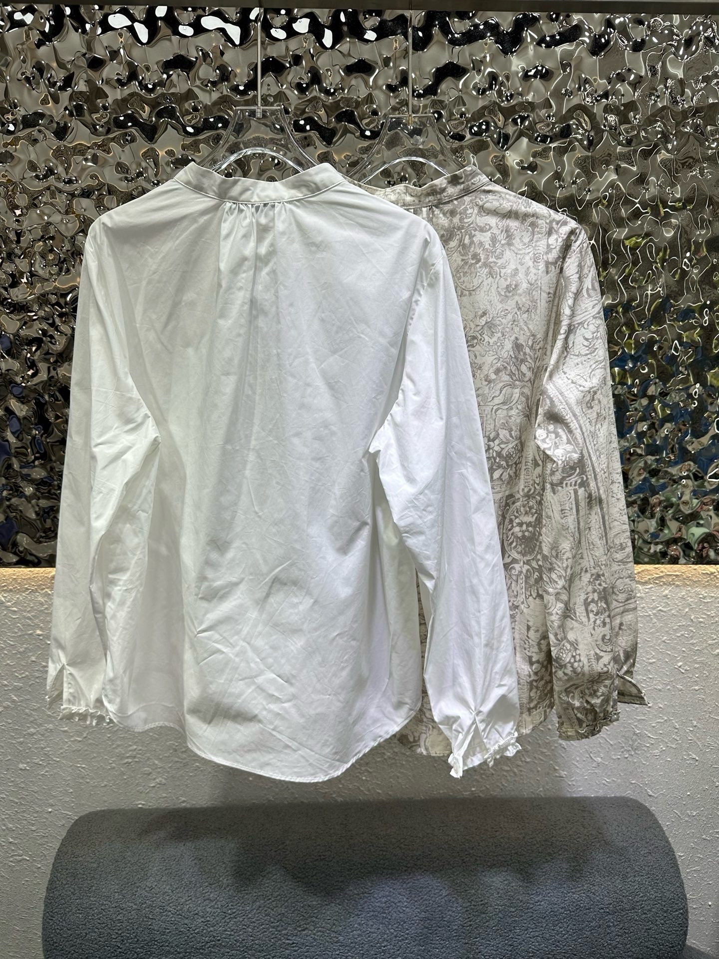 dior millefiori ruffled neckline blouse